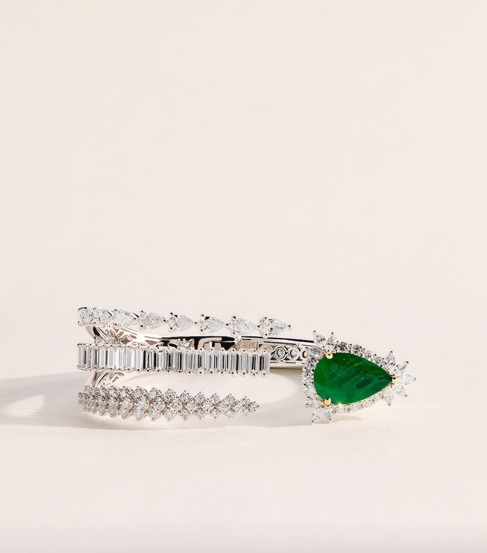 Yeprem White Gold, Diamond and Emerald Reign Supreme Bracelet