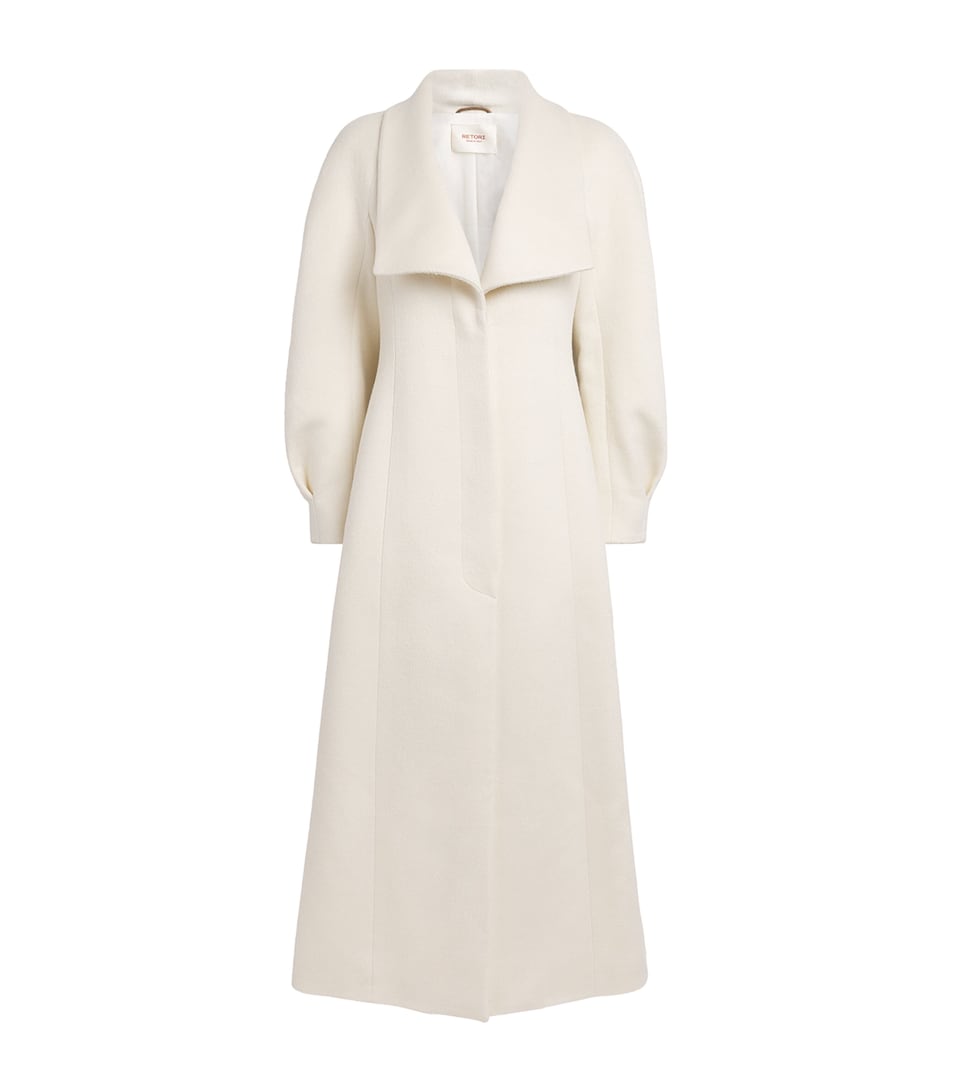 RETORI Womens Llama-Virgin Wool Hourglass Overcoat White