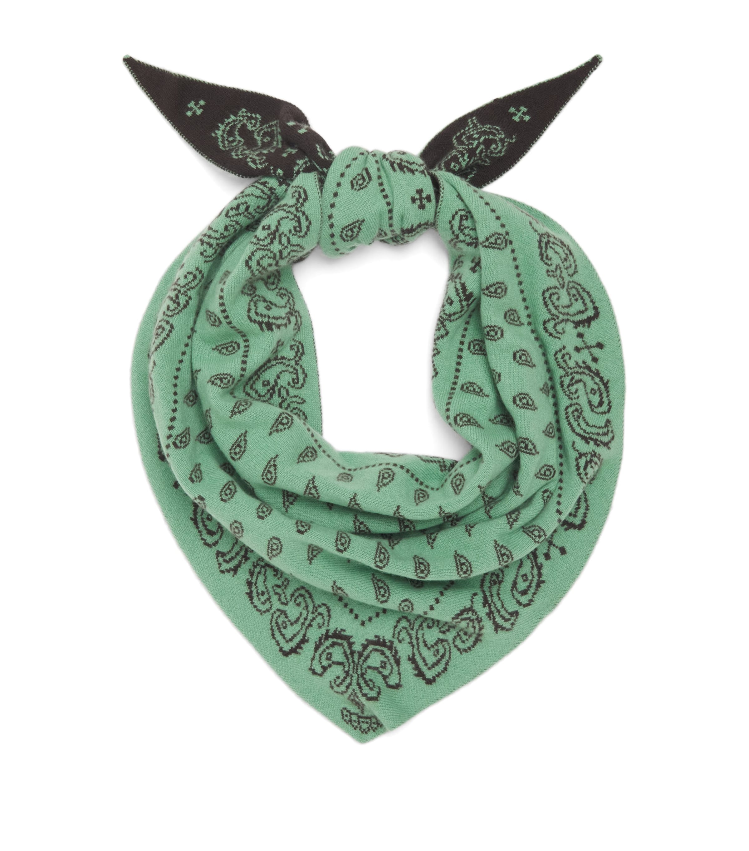 Guest In Residence Womens Cashmere Reversible Wild Rag Scarf Highland/burnt Cocoa