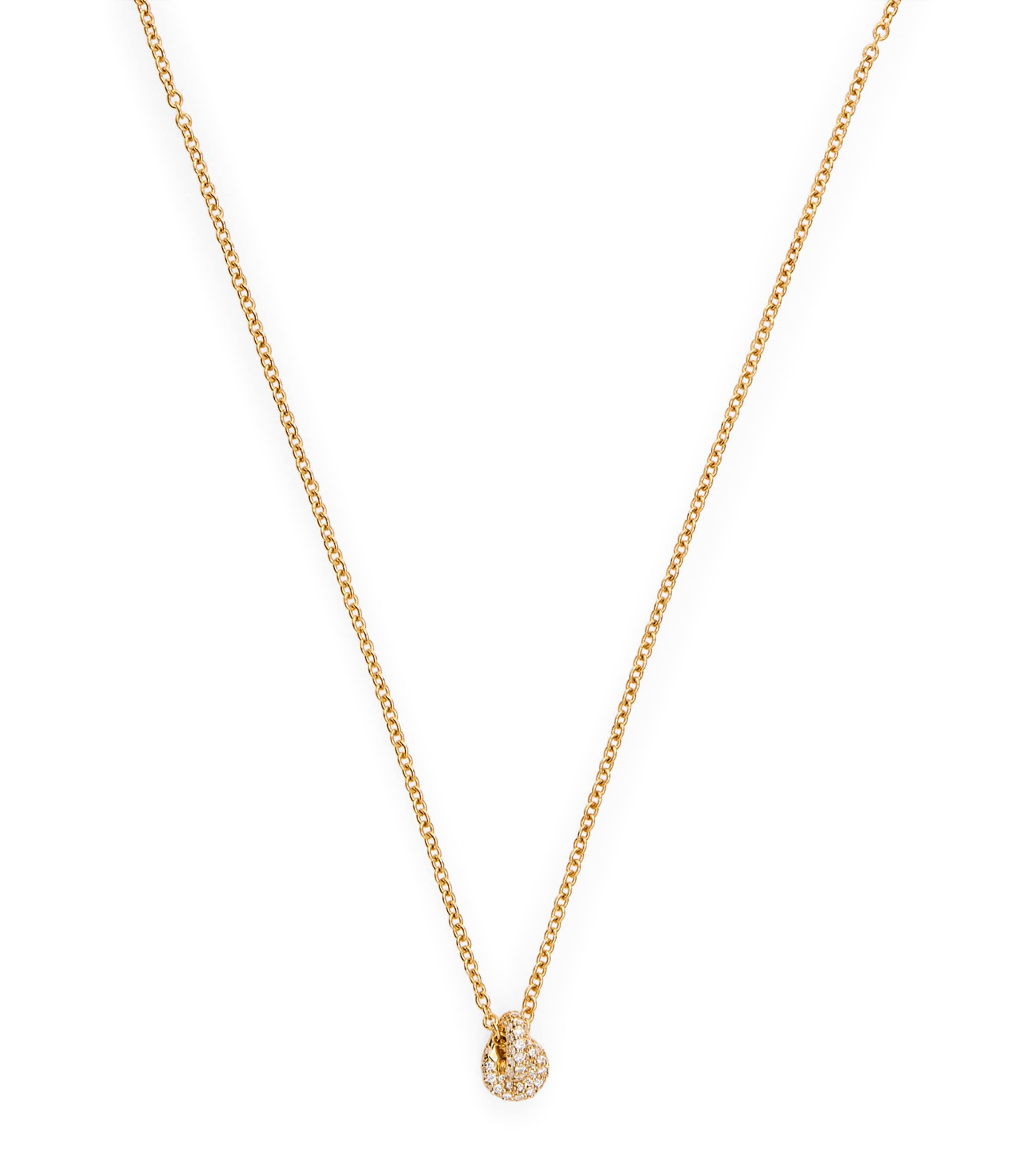 Yellow Gold and Pavé Diamond Legacy Knot Necklace