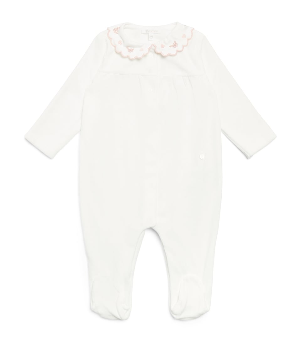 Patachou Embroidered-Collar All-in-One (0-24 Months) Ecru