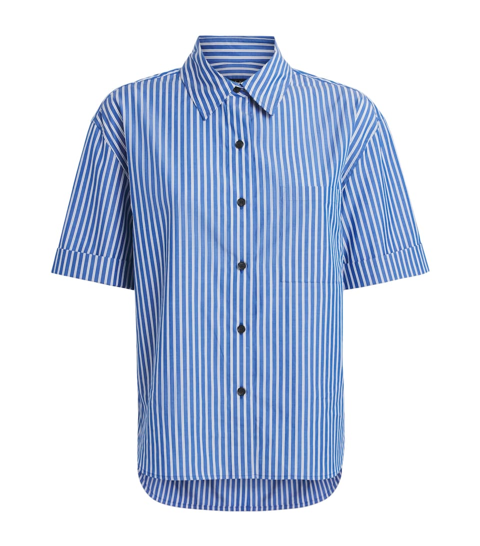 Rag & Bone Womens Cotton Poplin Stripe Connie Shirt Blustripe