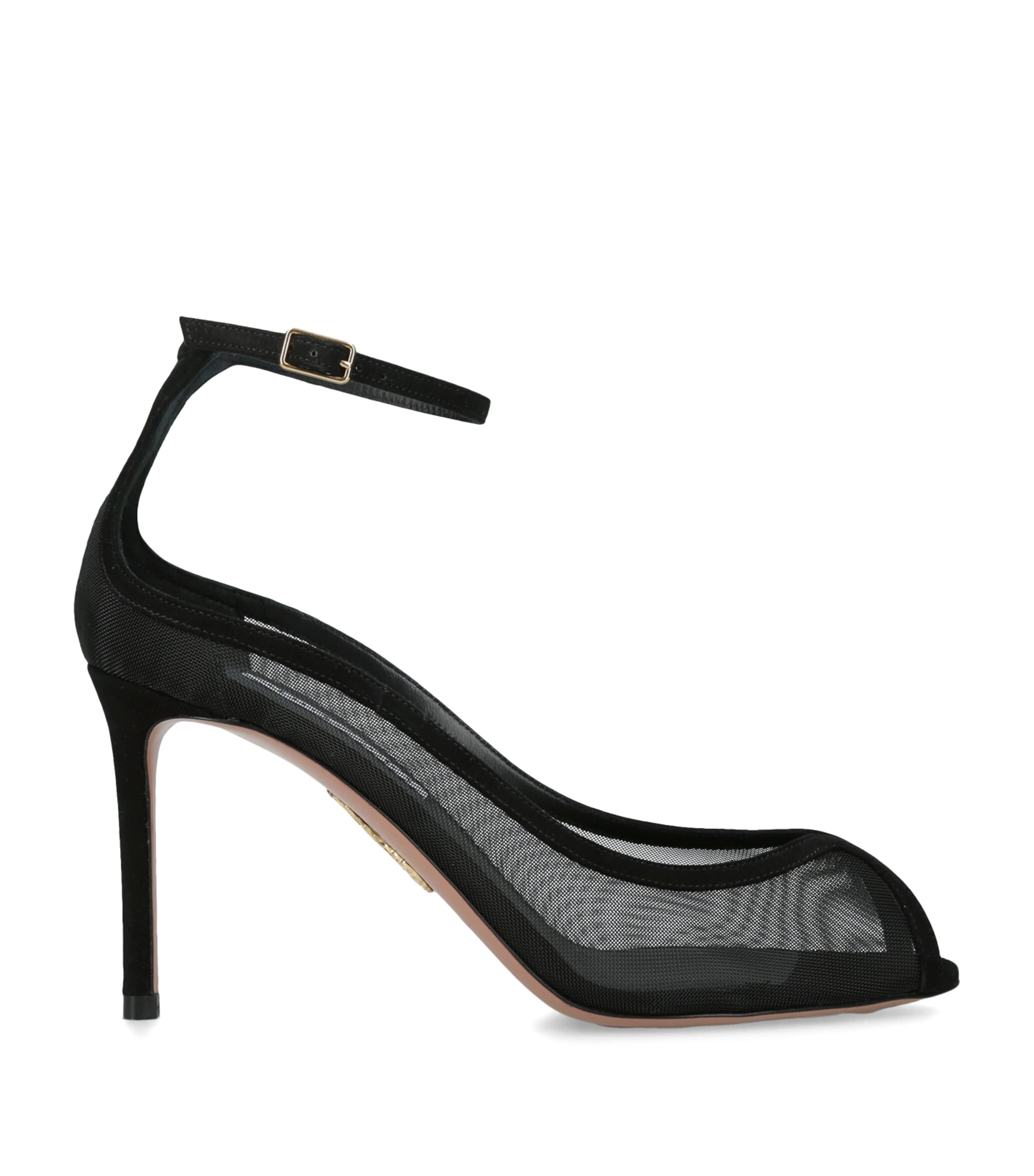Aquazzura Mesh Love Affair Pumps 85 Black