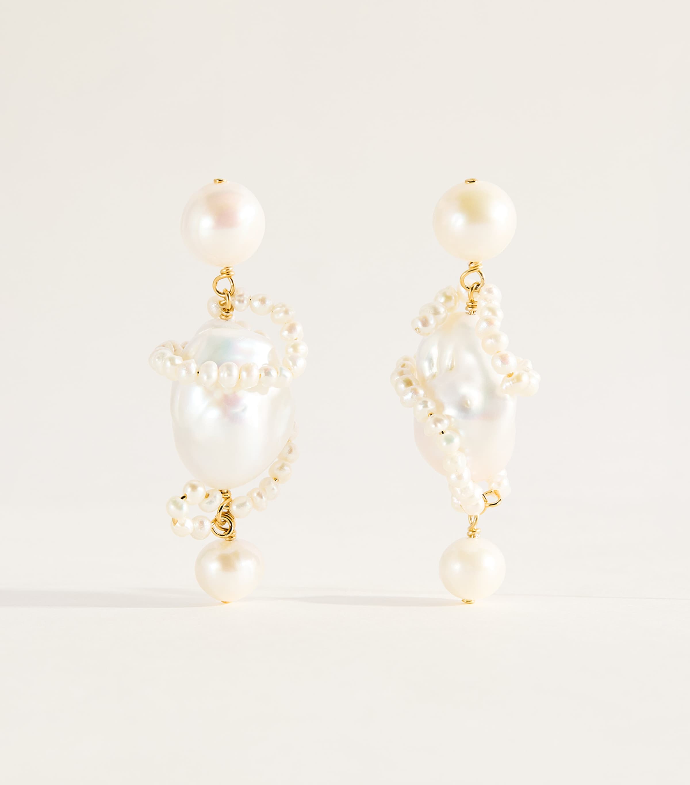Completedworks Gold-Plated Freshwater Pearl Drop Earrings Gold Plated