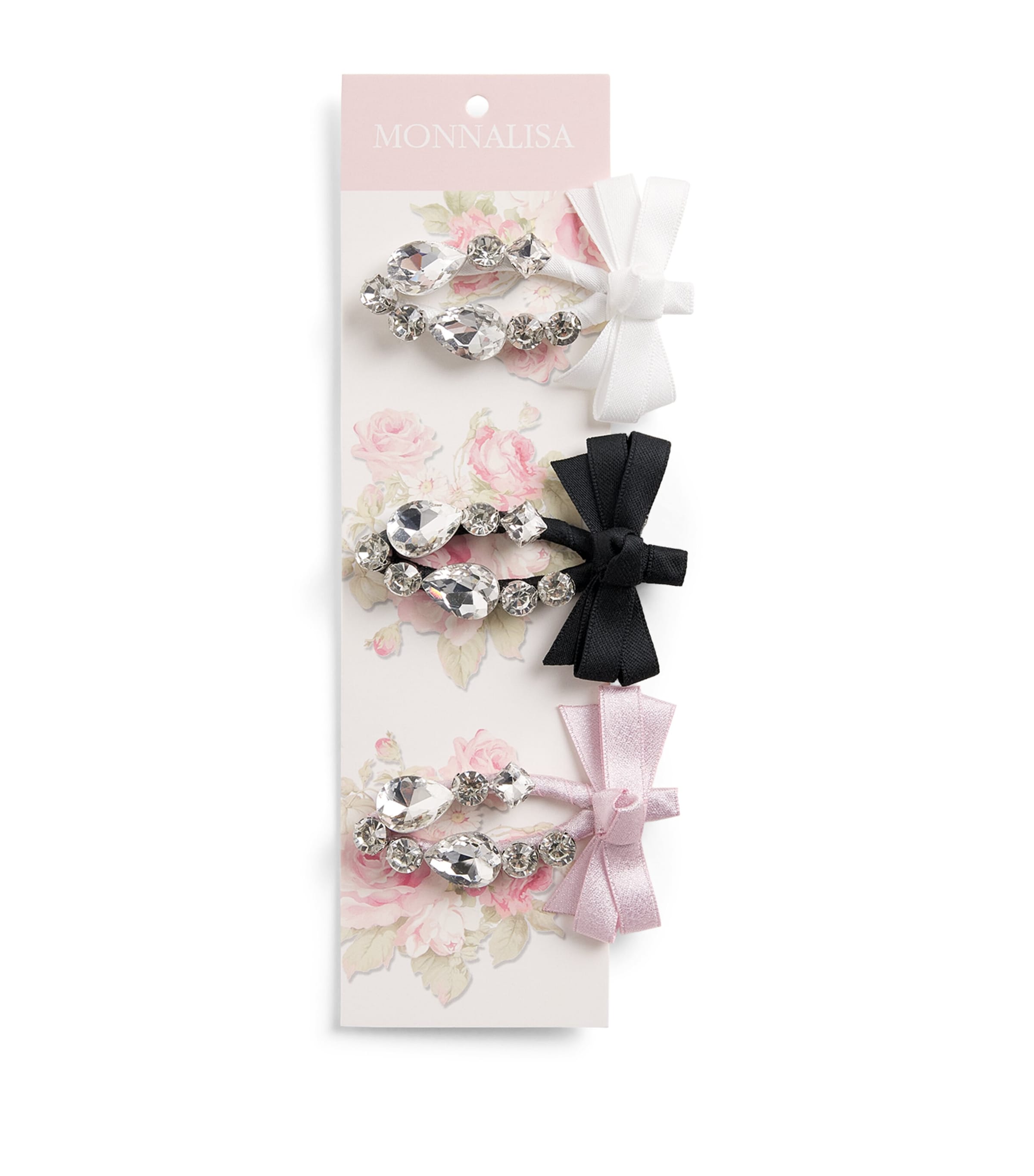 Monnalisa Crystal-Embellished Hair Clips (Set of 3)
