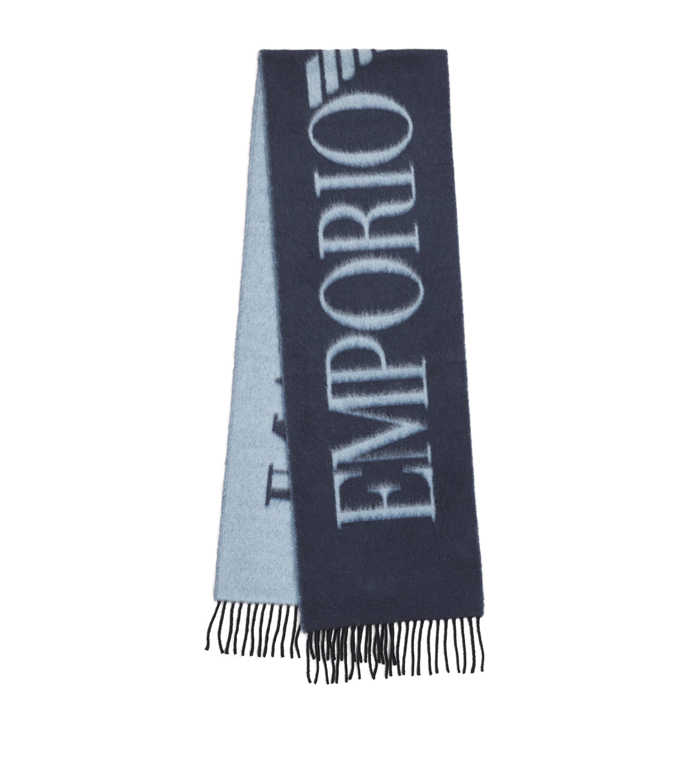 Wool-Blend Jacquard Logo Scarf