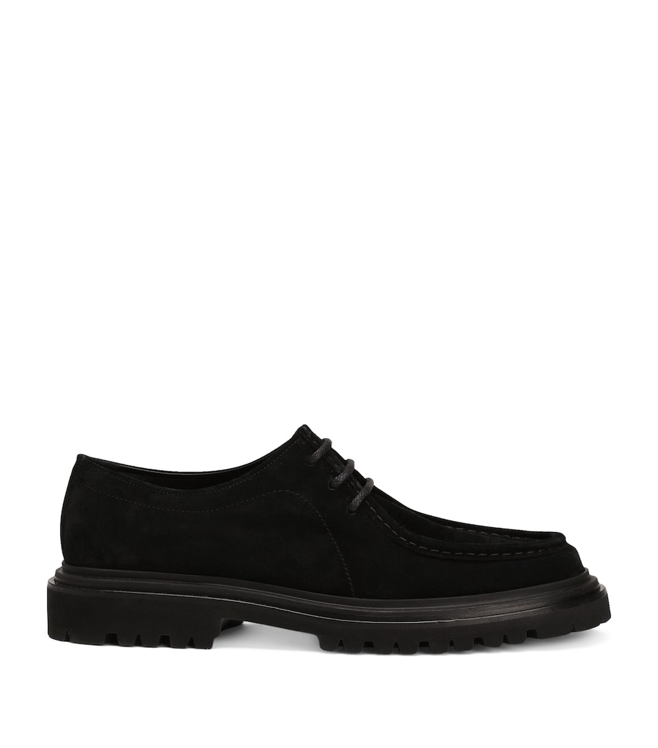 Calfskin Suede Derby Shoes
