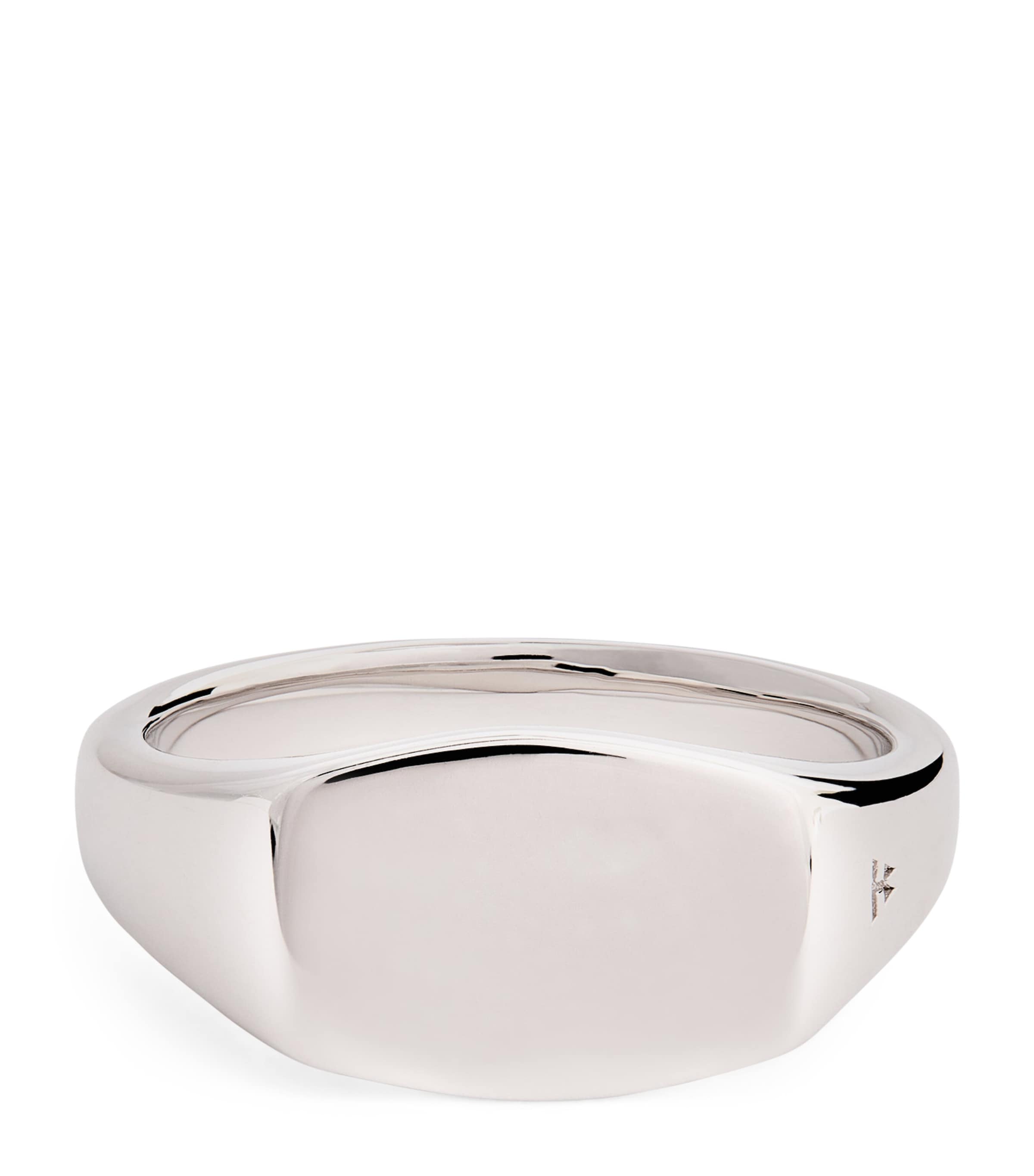 Emanuele Bicocchi Sterling Silver Crest Signet Ring | Harrods UK