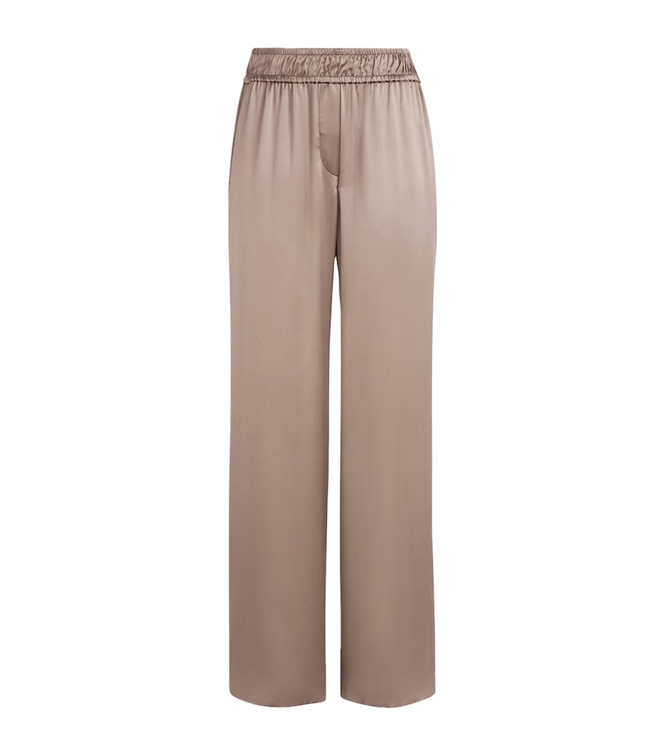 Stretch-Silk Satin Wide-Leg Trousers