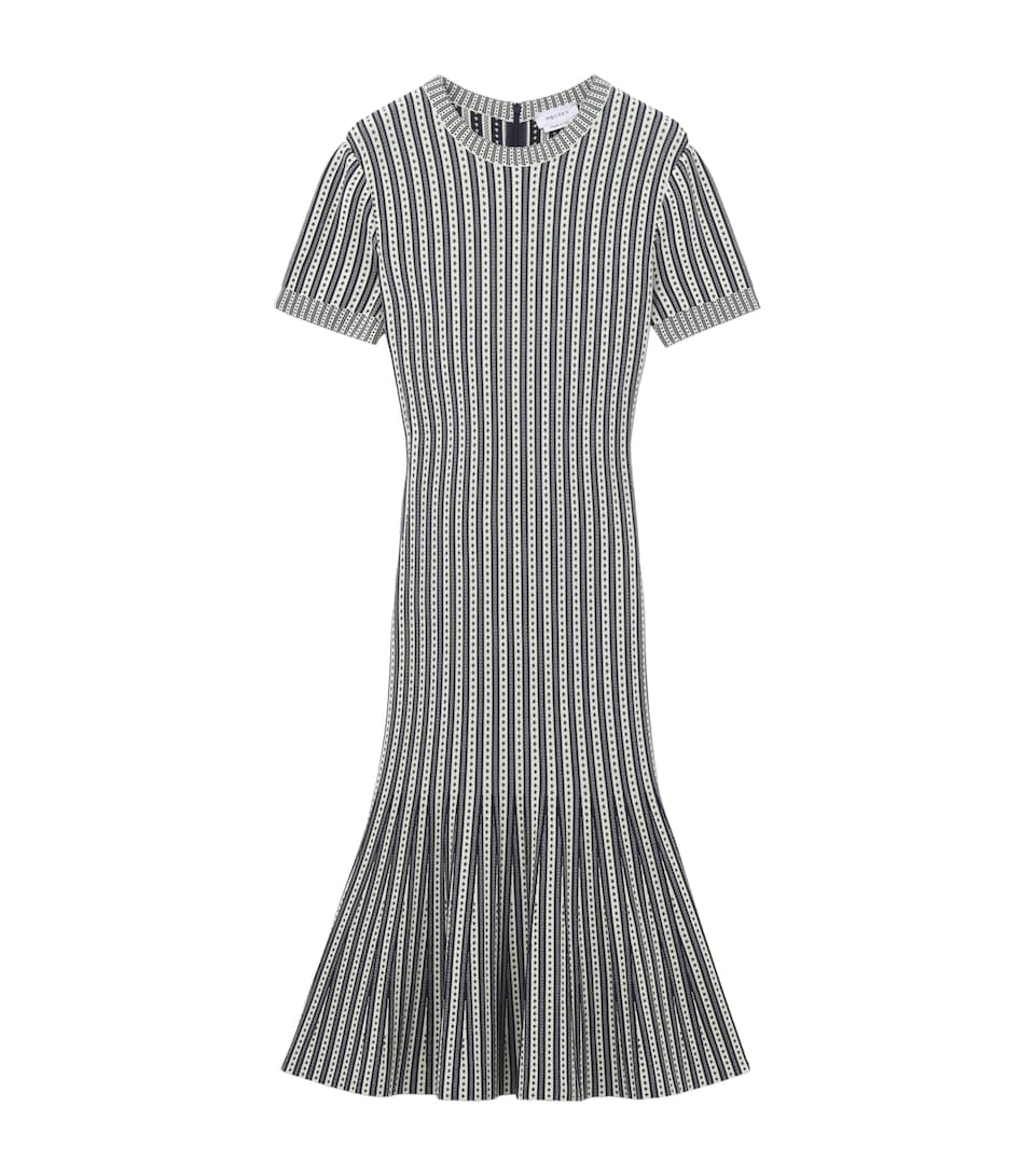 McQueen Womens Knit Striped Midi Dress
