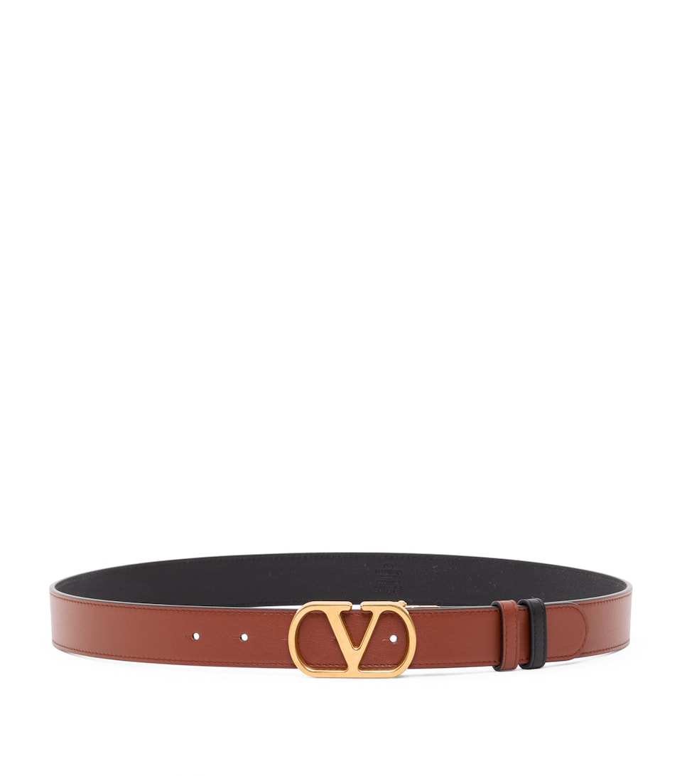Leather Reversible VLogo Signature Belt