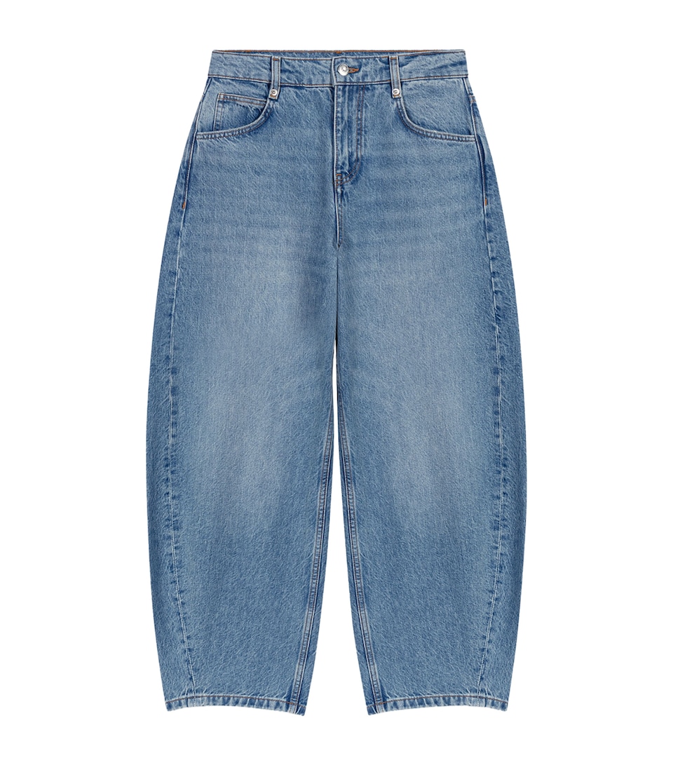 Maje Womens Cropped Barrel Jeans Blue