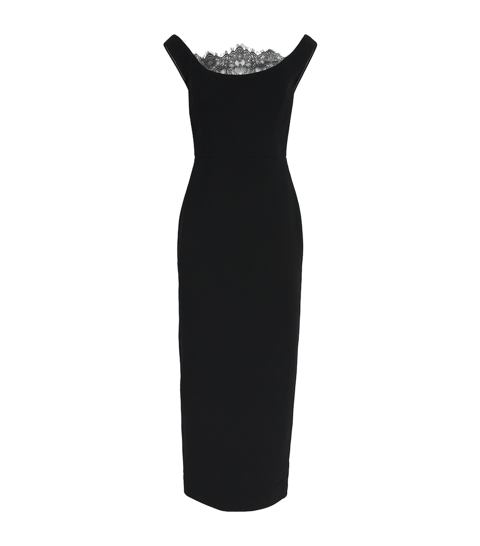 Wool-Lace Midi Dress