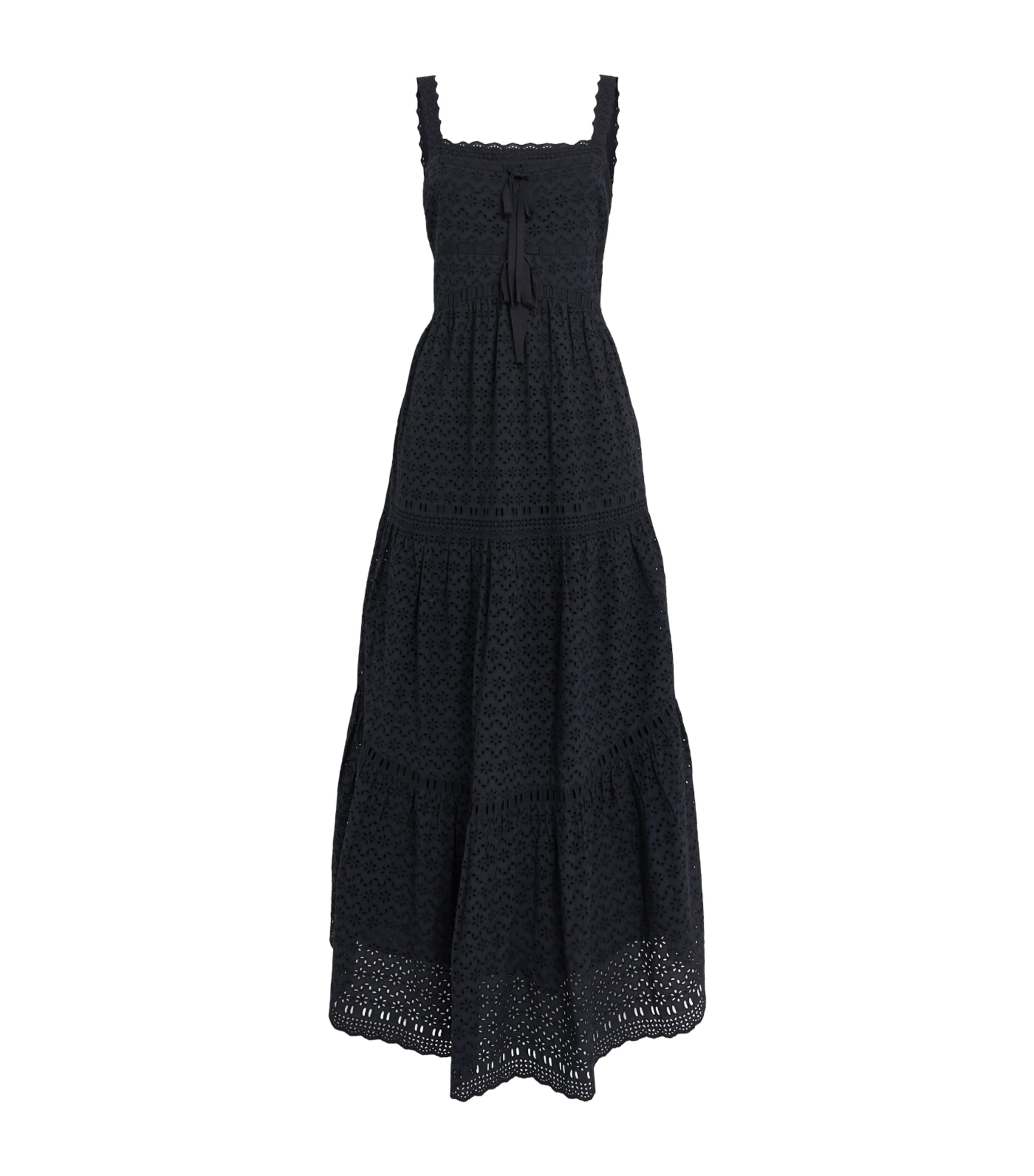 Ulla Johnson Womens Broderie Anglaise Constance Maxi Dress Midnight