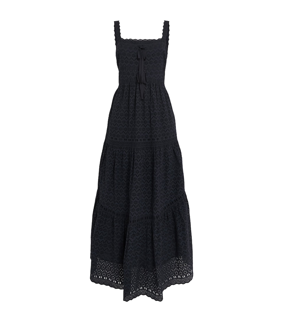 Ulla Johnson Womens Broderie Anglaise Constance Maxi Dress Midnight