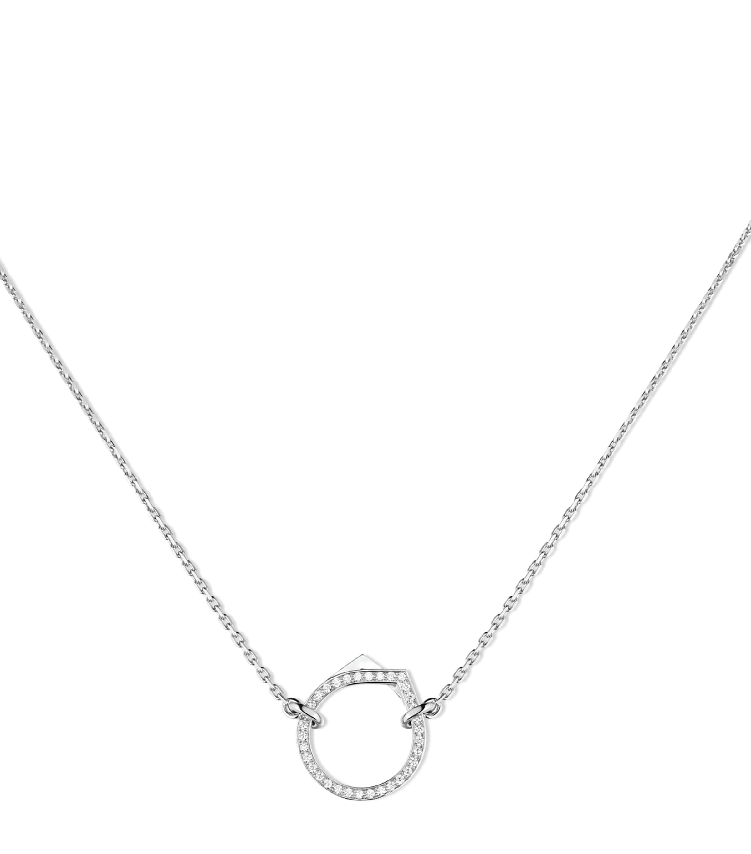Repossi White Gold and Diamond Antifer Pendant Necklace White Gold