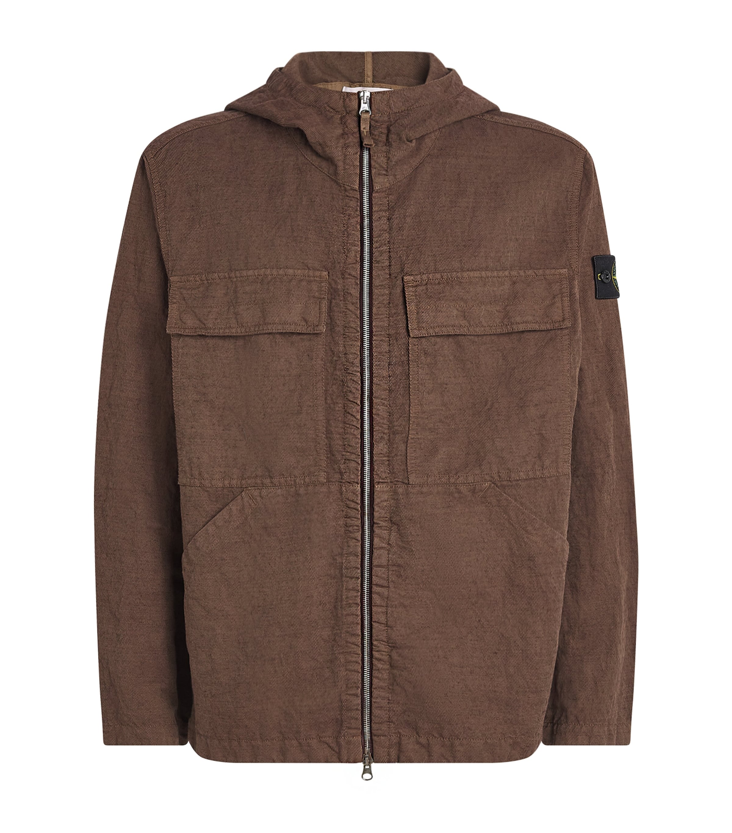Stone Island Mens Cotton-Blend Hooded Jacket
