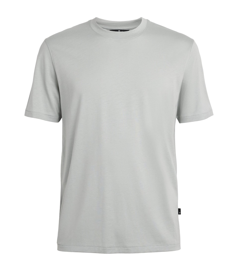 7 For All Mankind Mens Crew-Neck T-shirt Light Blue