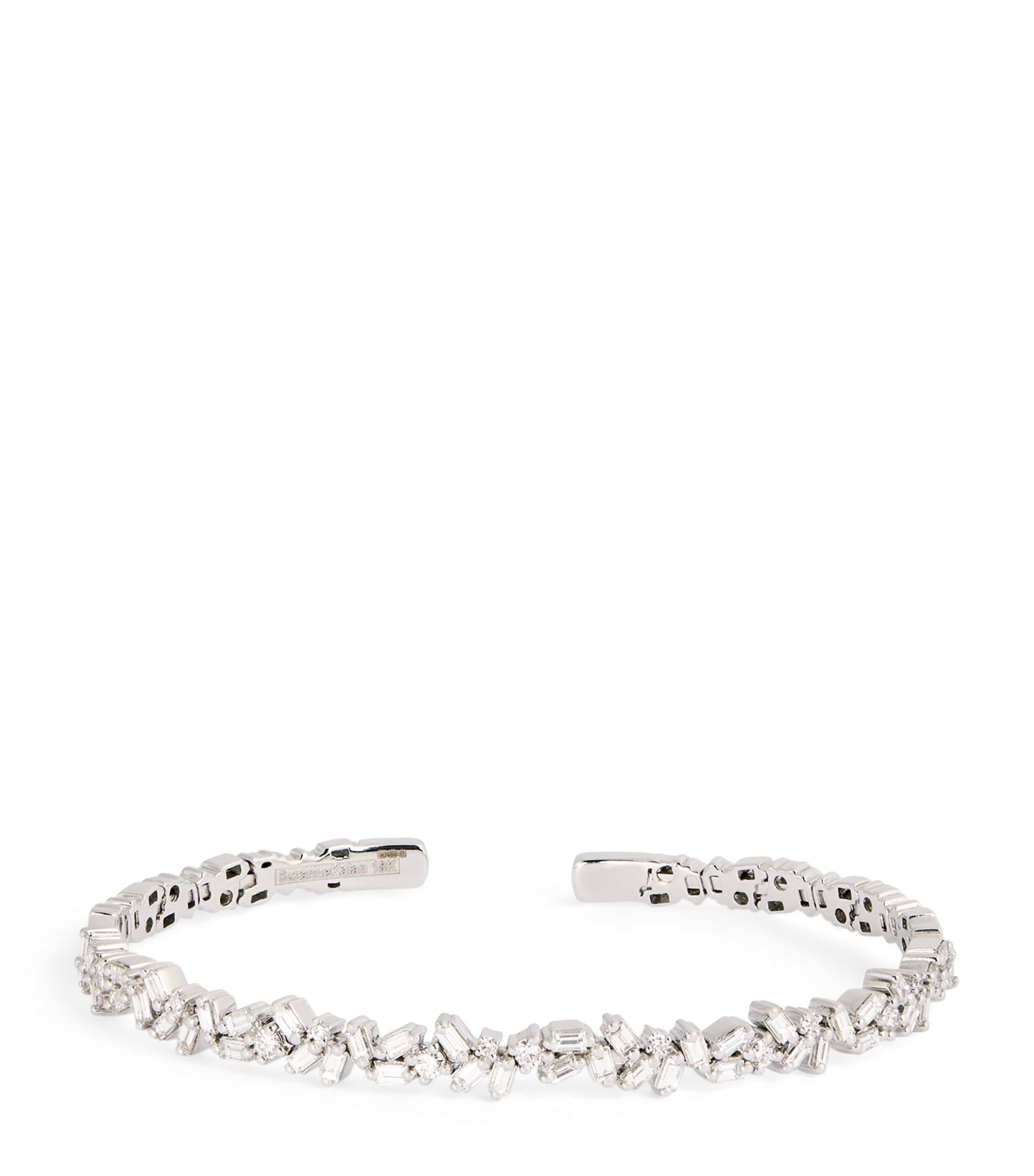 Large White Gold and Diamond Classic Bangle