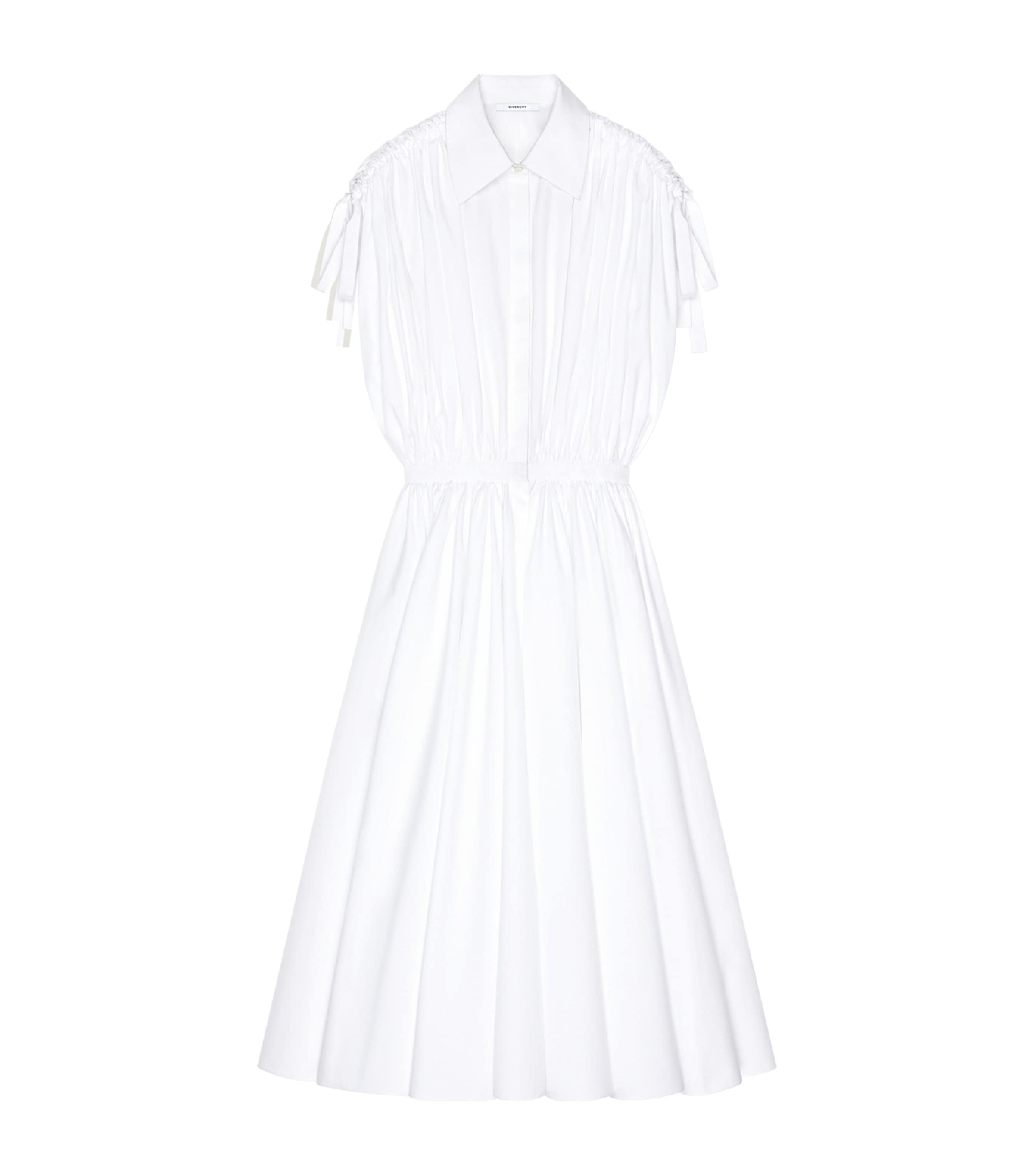 Givenchy Womens Cotton Bow-Detail Midi Shirt Dress