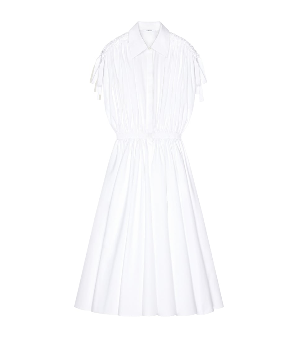 Givenchy Womens Cotton Bow-Detail Midi Shirt Dress