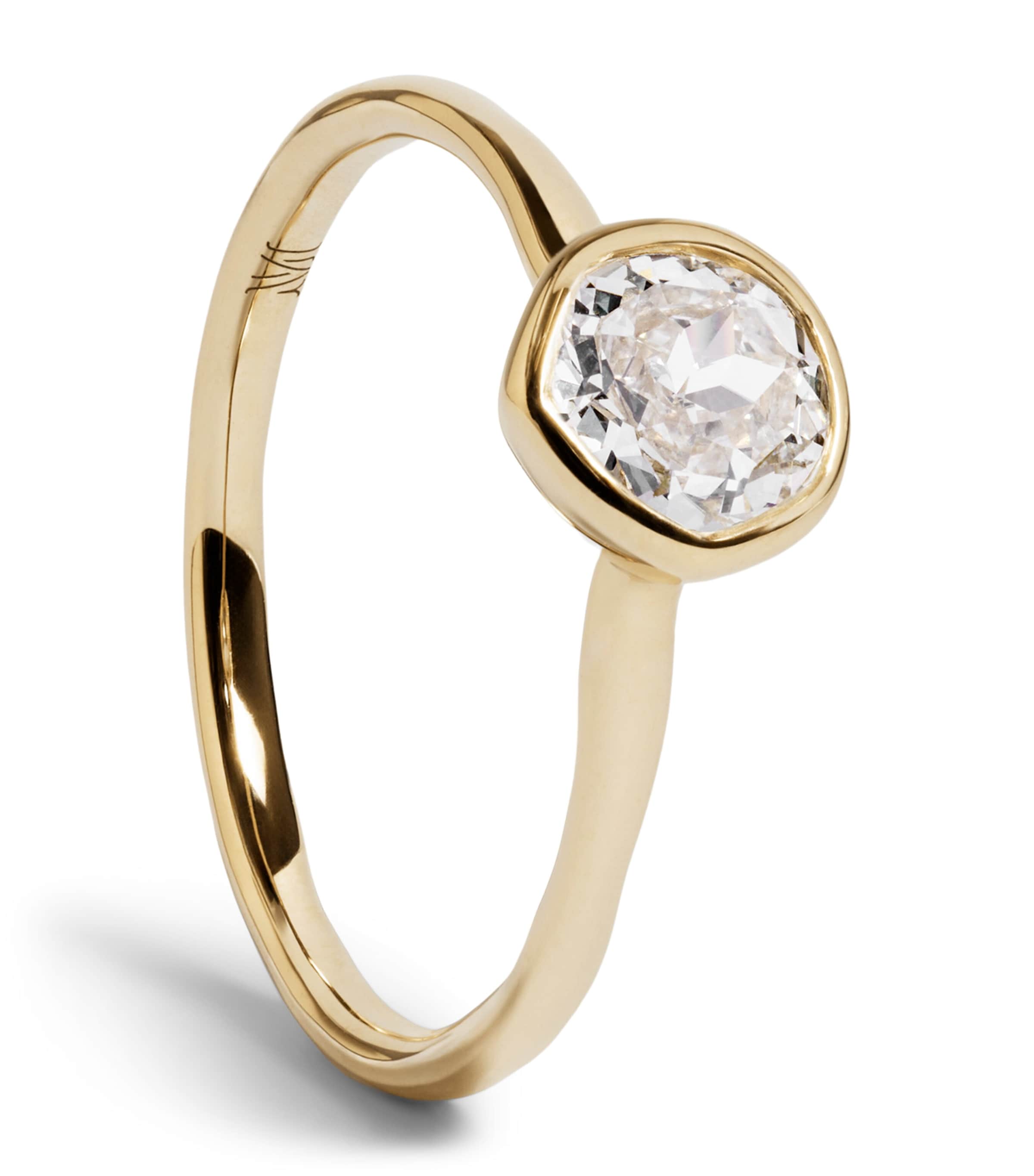 Monica Vinader Yellow Gold and Diamond Siren Ring (0.5ct) Gold/diamond