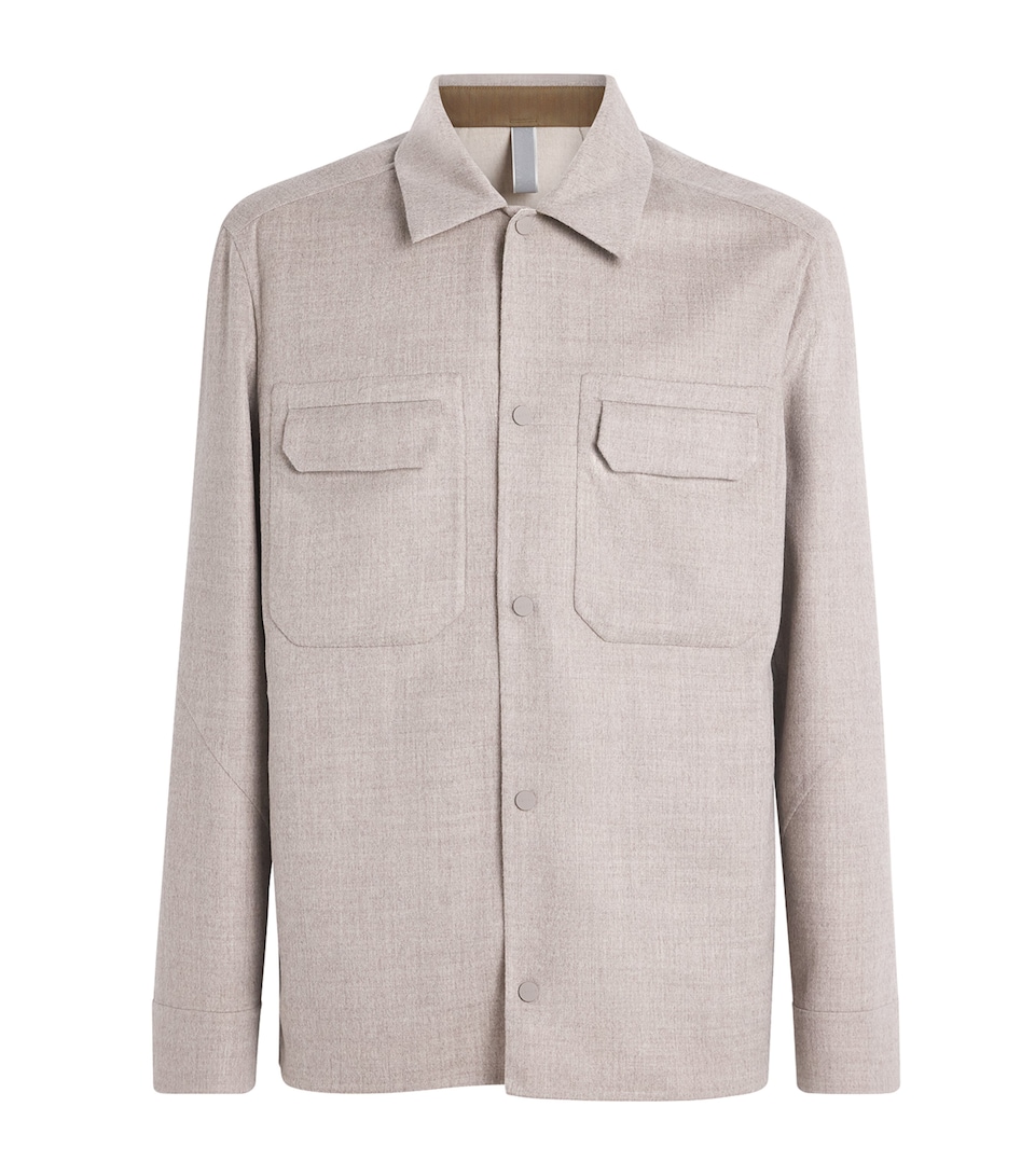 Virgin Wool-Cashmere Blend Double Overshirt
