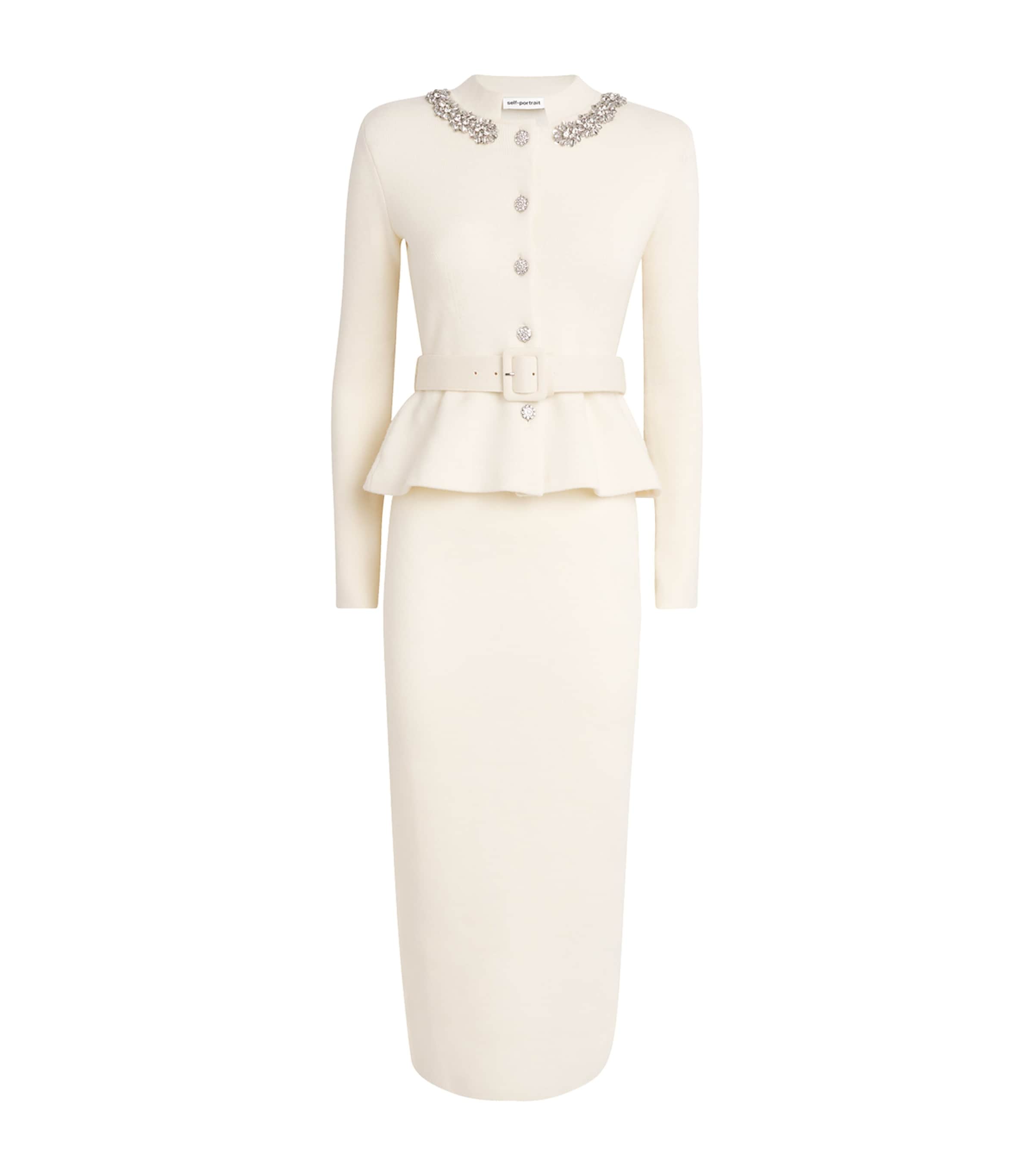 Knitted Embellished Midi Dress