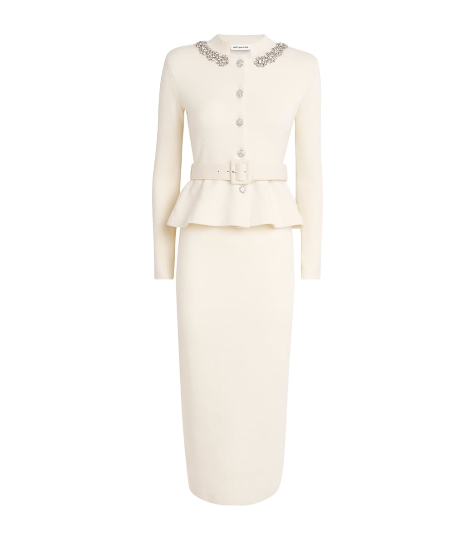 Knitted Embellished Midi Dress