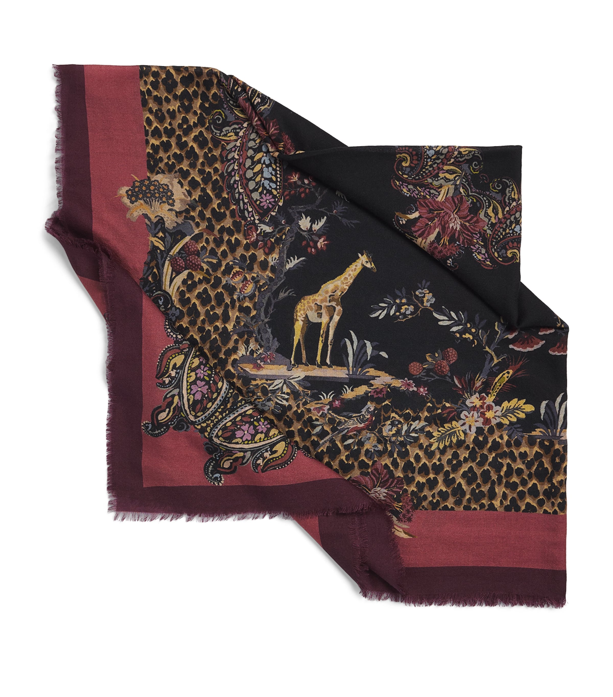 Etro Wool-Silk Paisley Aida Shawl Black
