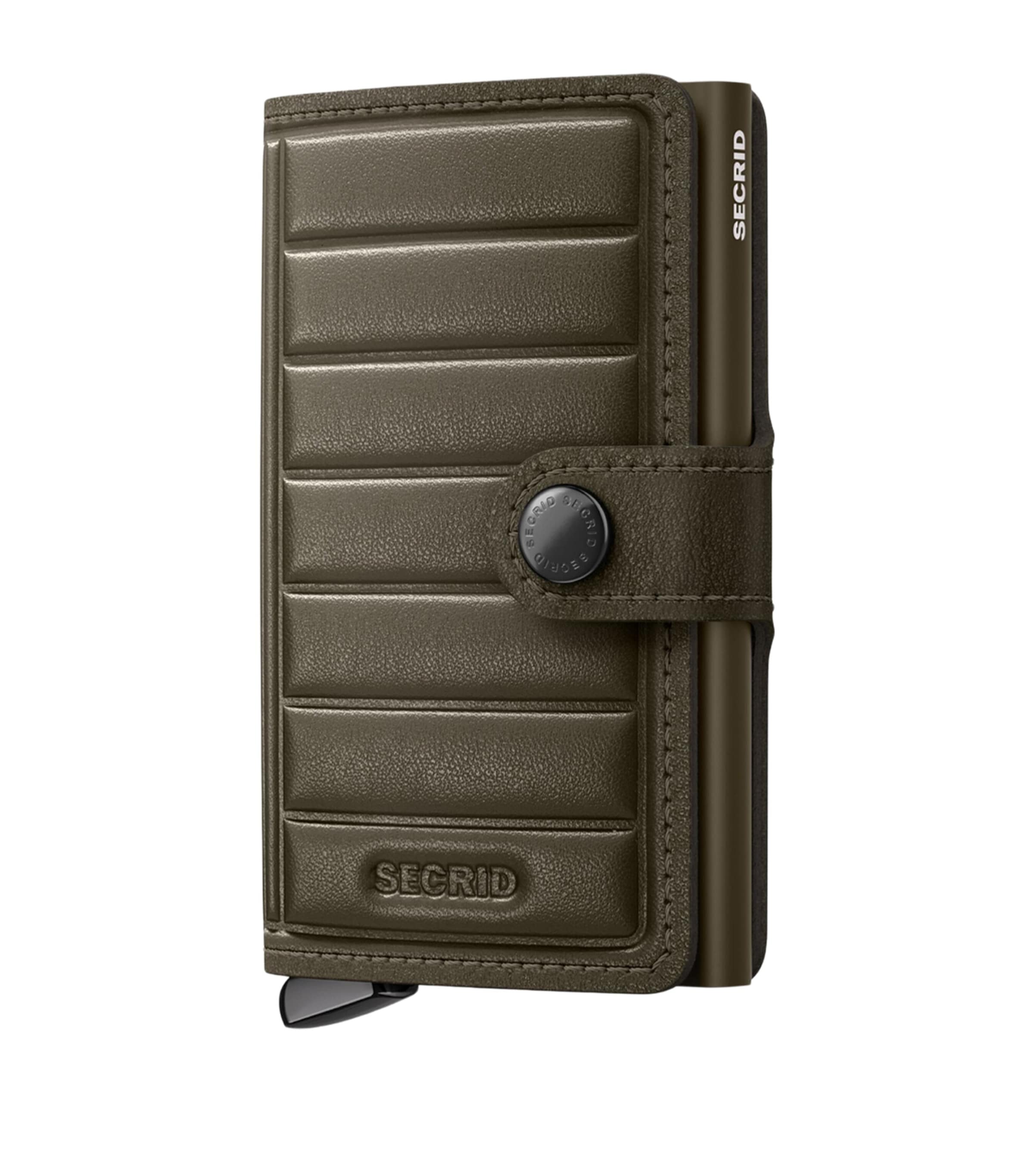 Secrid Leather Embossed Lines Miniwallet Cedar