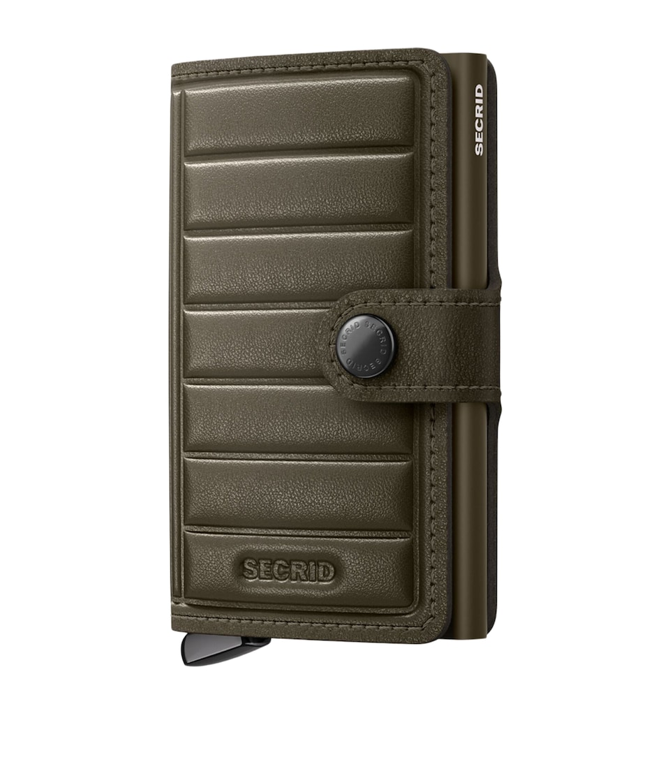 Secrid Leather Embossed Lines Miniwallet Cedar