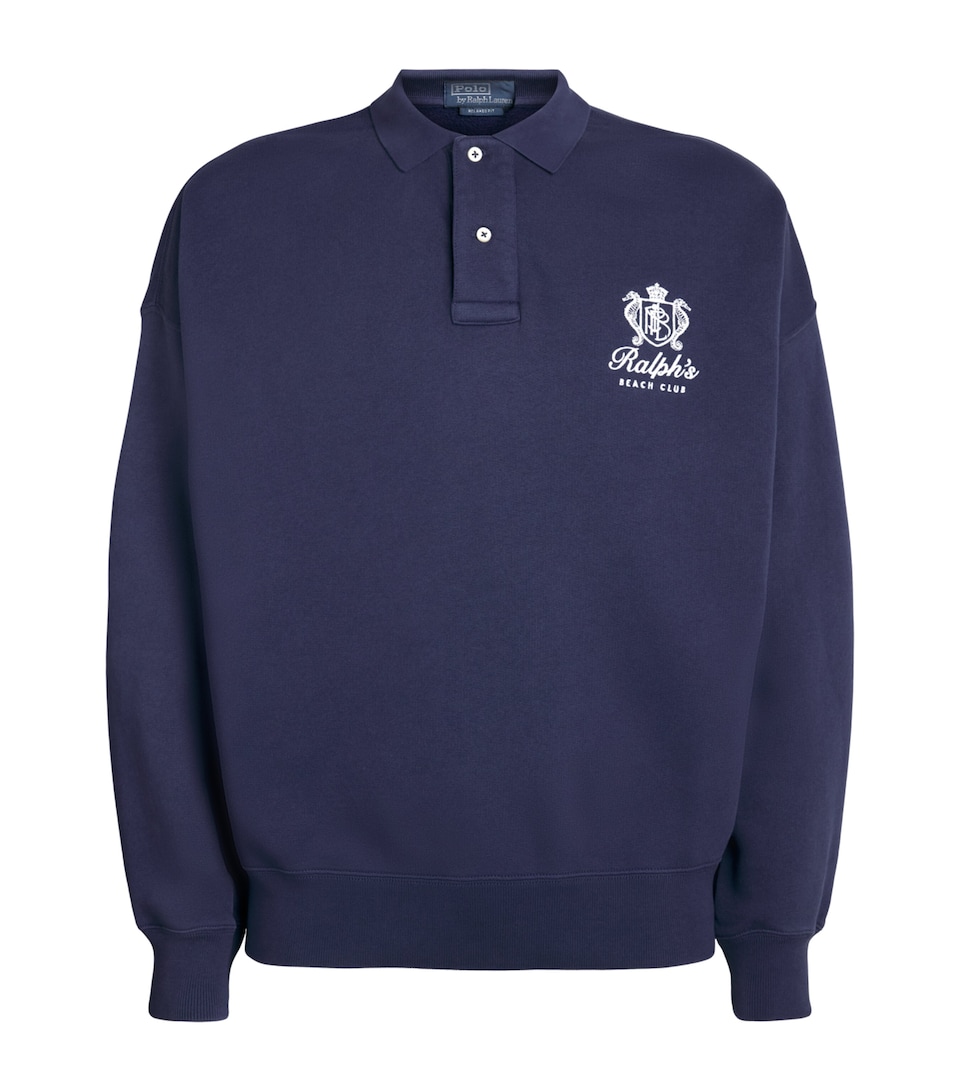 Polo Ralph Lauren Mens Cotton-Blend Beach Club Polo Sweater Dark Cobalt
