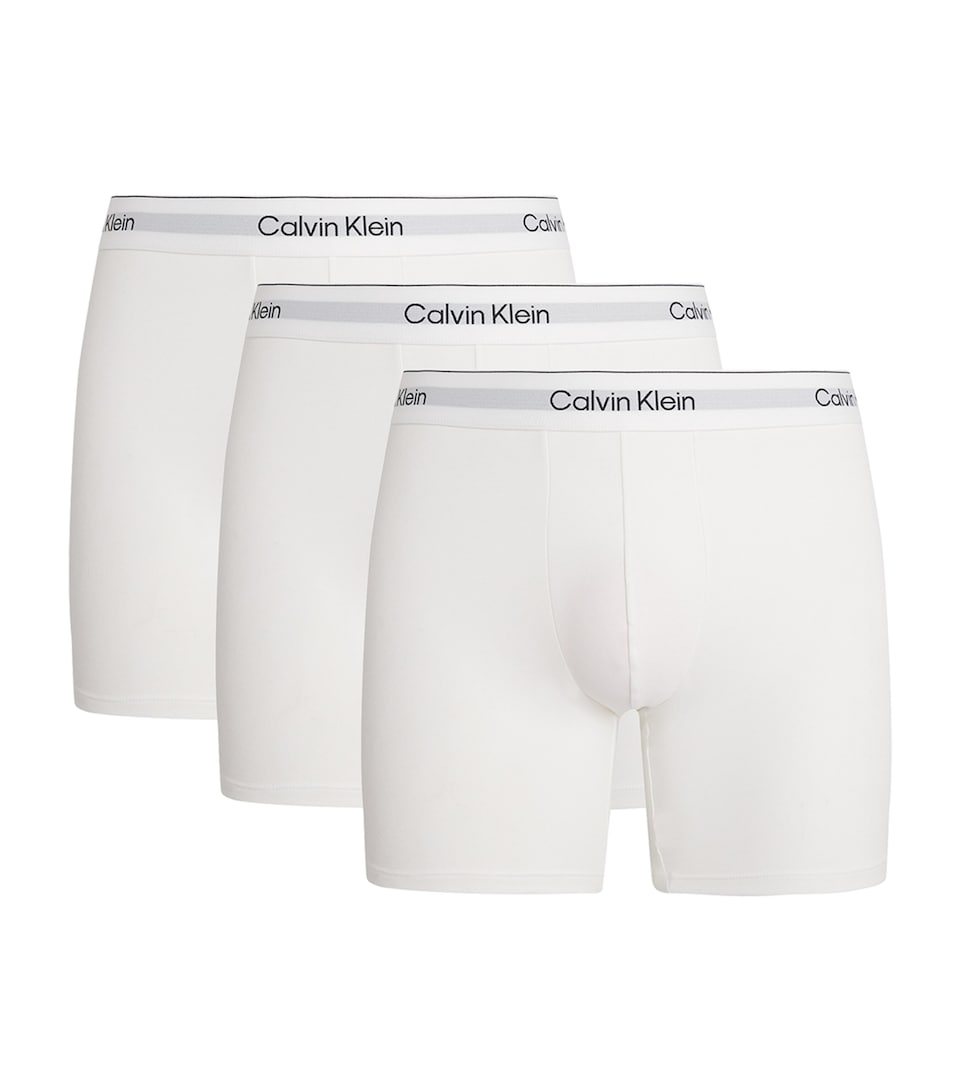 Calvin Klein Mens Stretch-Cotton Trunks (Pack of 3) White