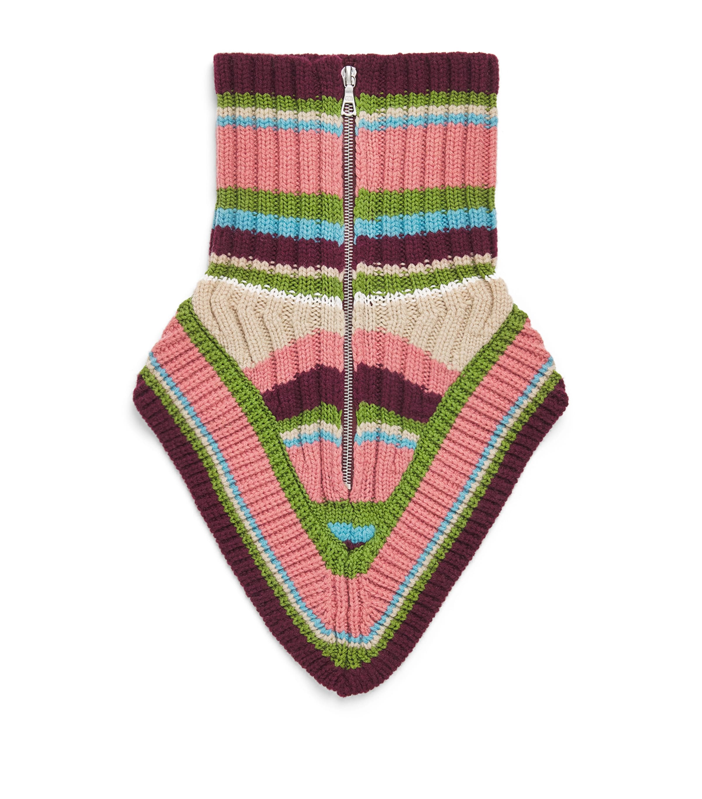 DRIES VAN NOTEN Wool Collar-Style Zip-Up Scarf Old