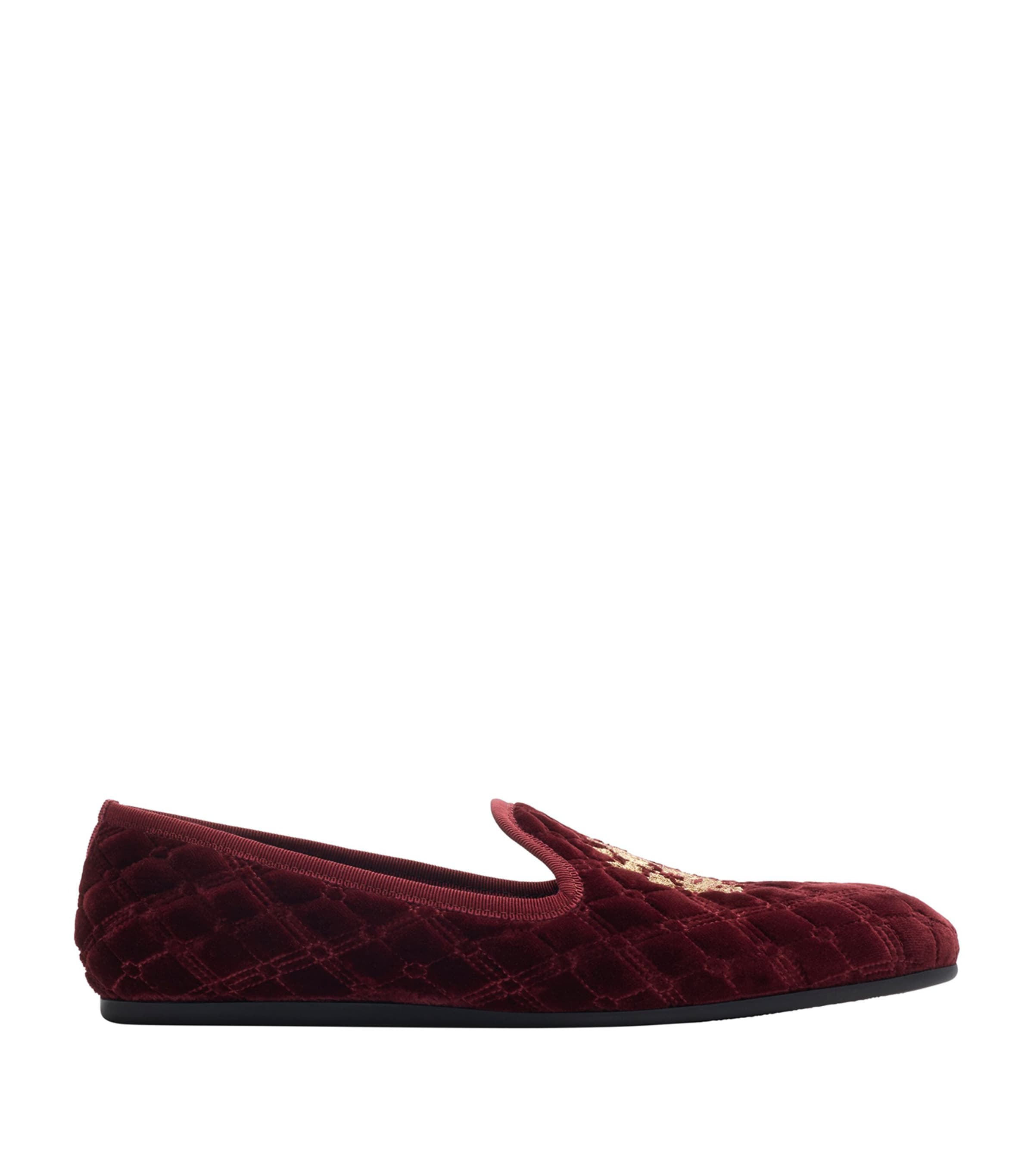 Velvet Quilted Slippers