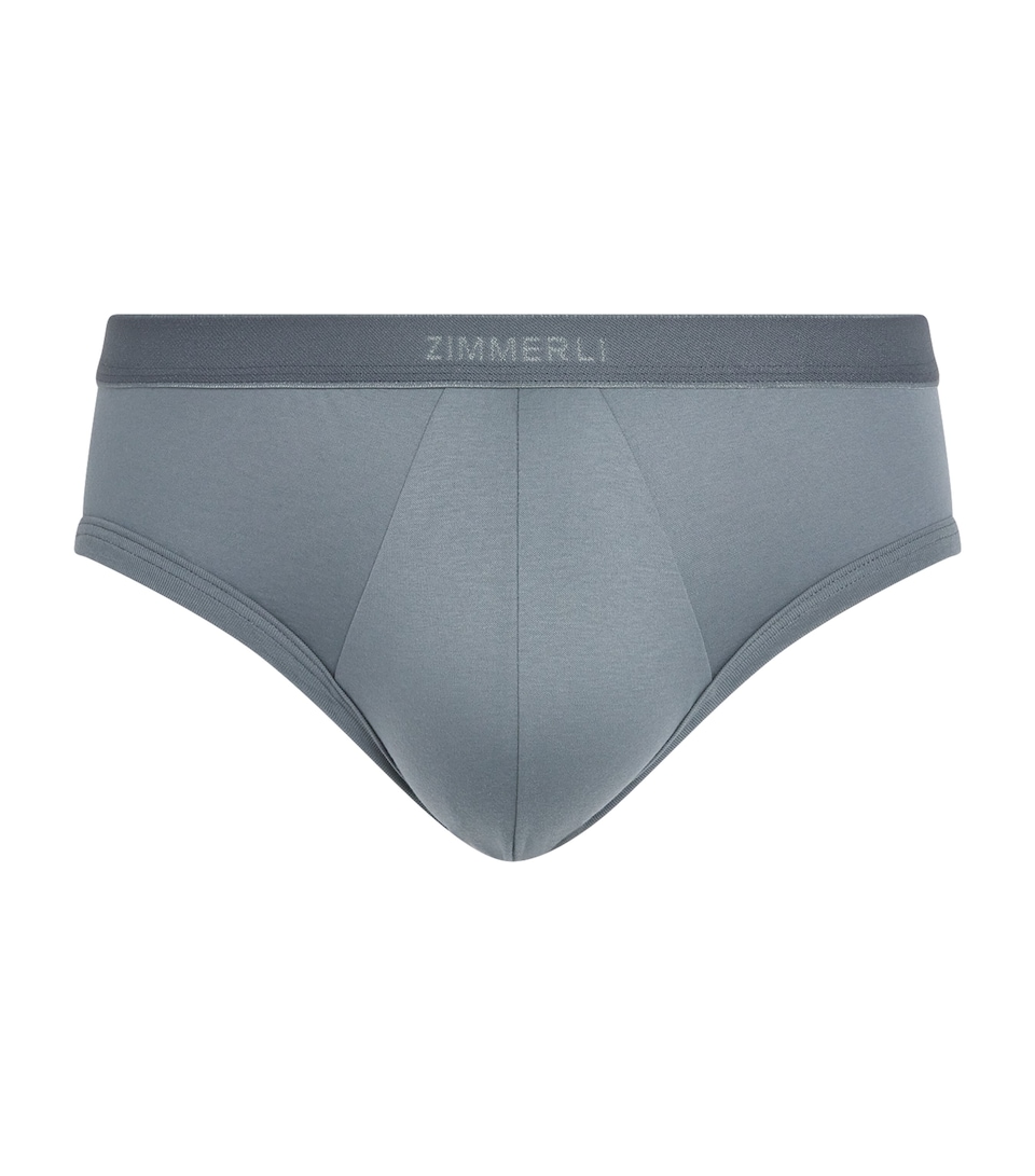 Zimmerli Mens Sea Island Cotton Briefs Light Slate
