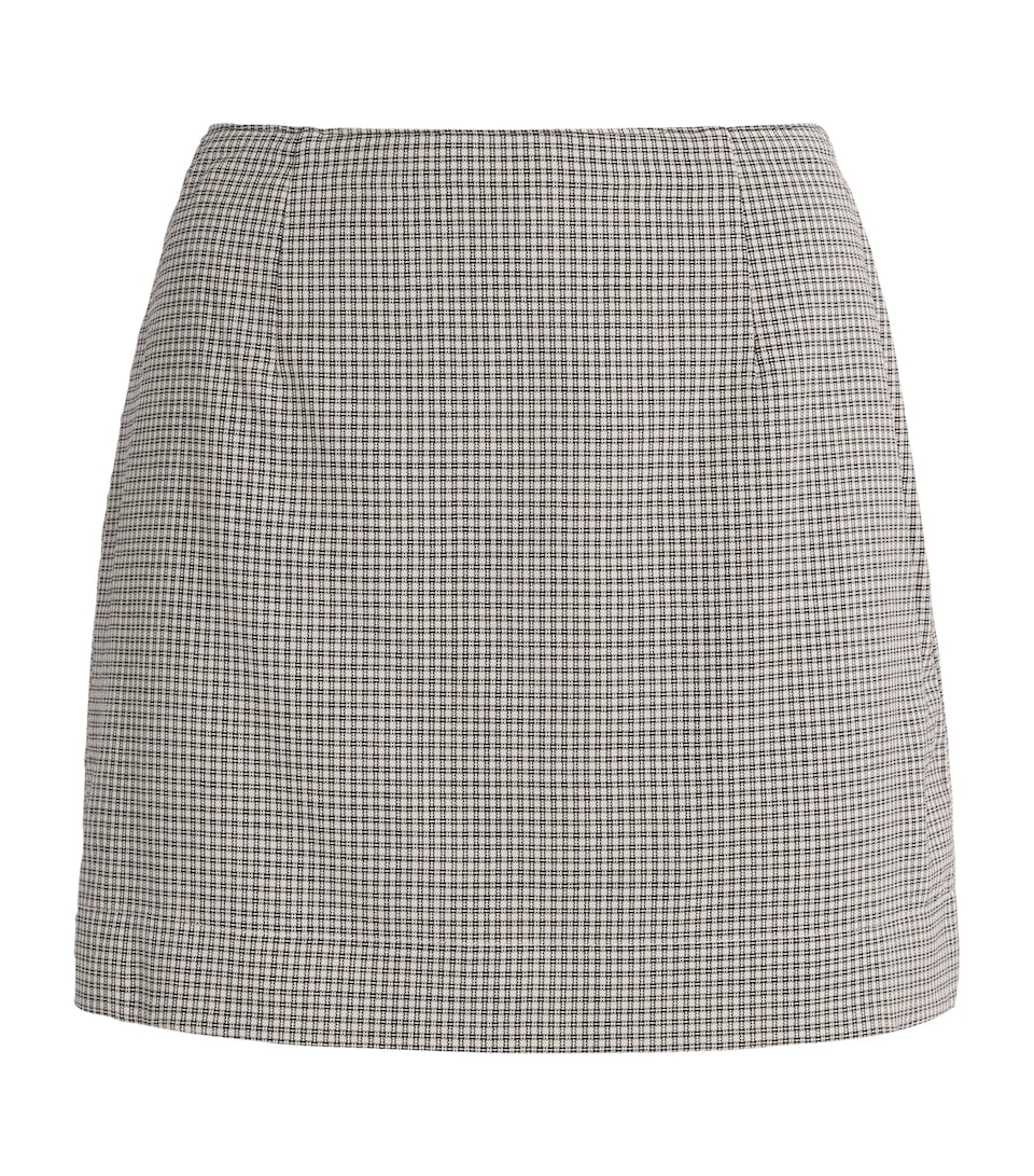 Rag & Bone Womens Wool Plaid Mini Skirt Blackpld