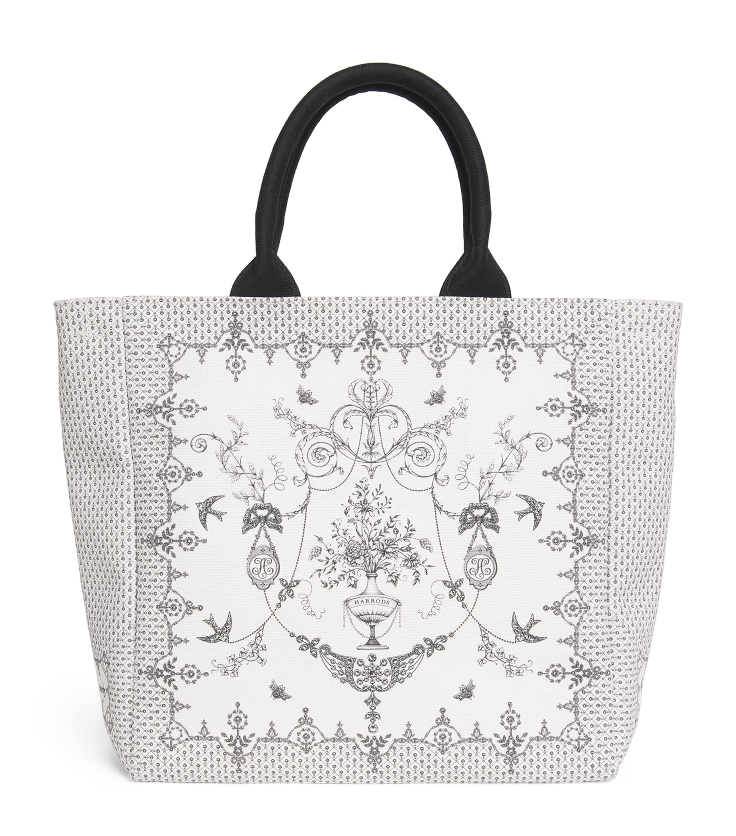 Harrods Grab Lace Print Tote Bag Multi Print