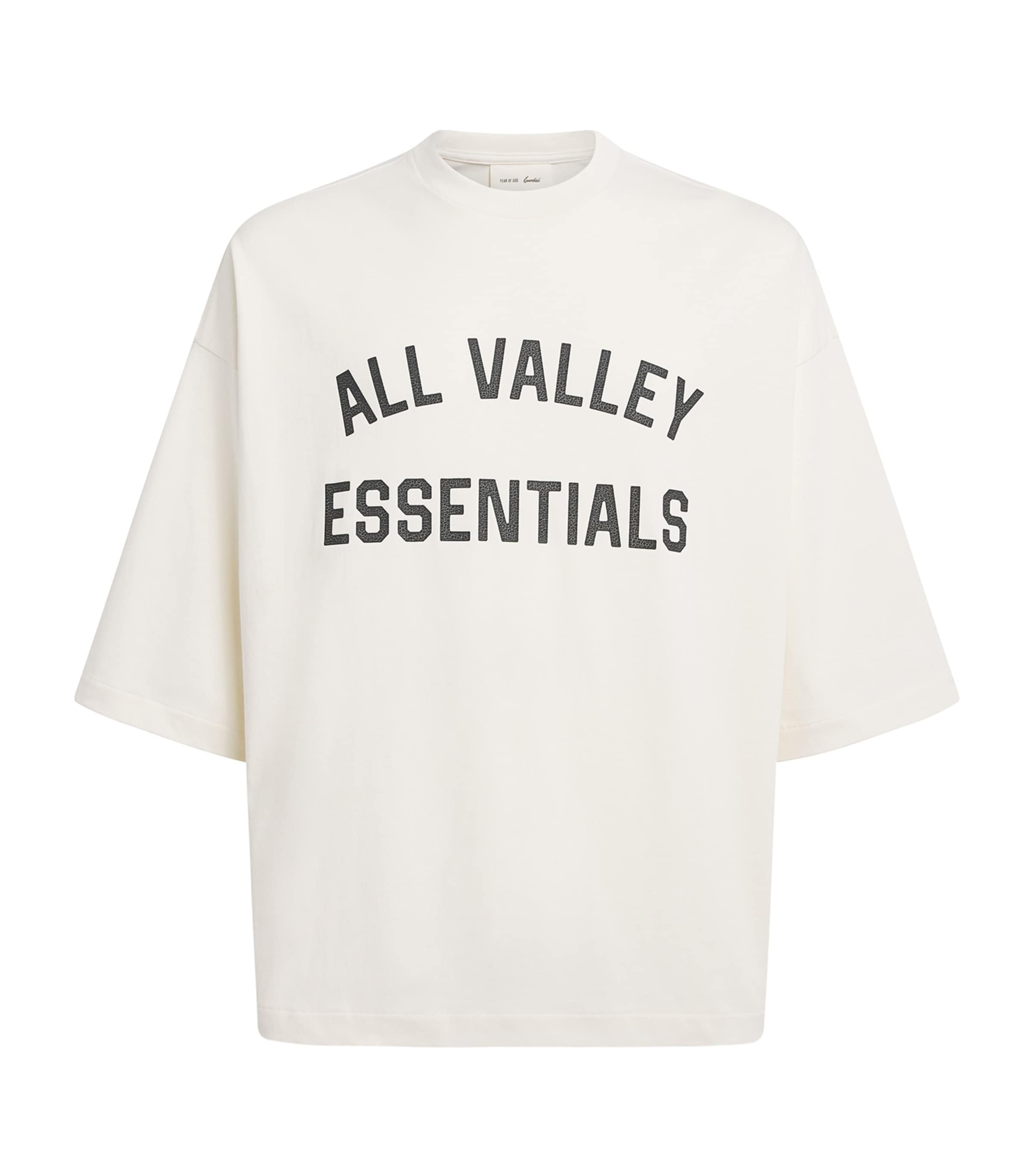 FEAR OF GOD ESSENTIALS Mens Cotton Boxy Merch T-Shirt Ivory