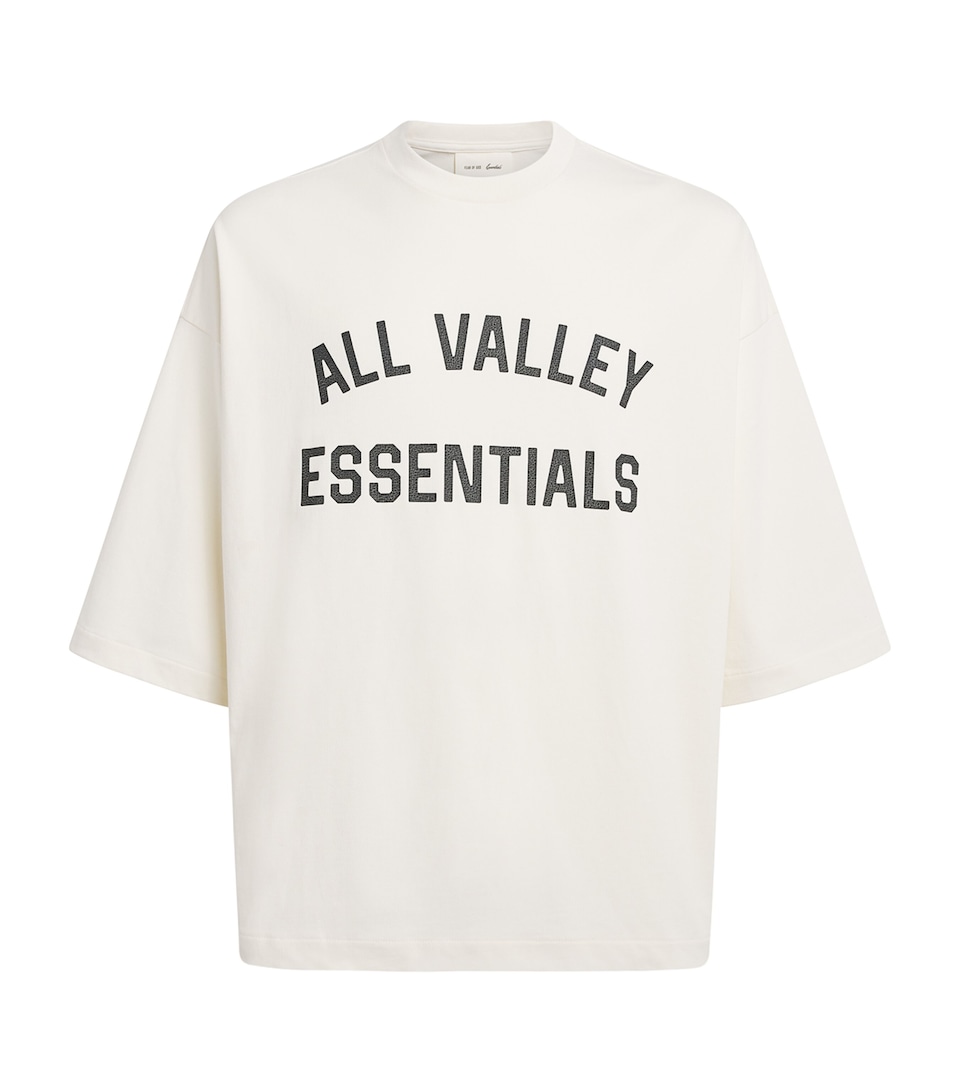 FEAR OF GOD ESSENTIALS Mens Cotton Boxy Merch T-Shirt Ivory
