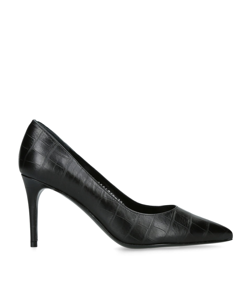 Croc-Embossed Leather Remi Pumps 85
