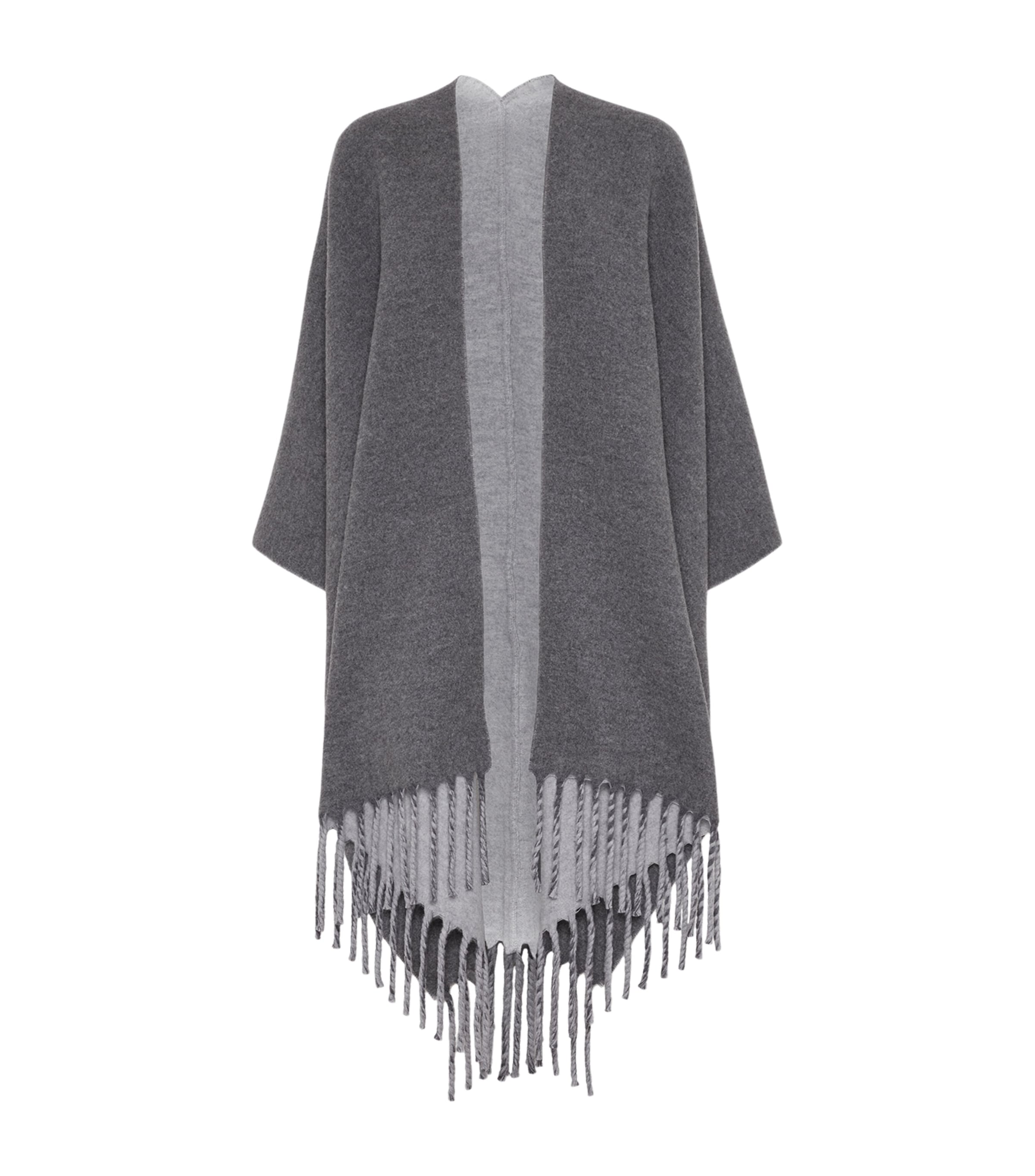 Wool-Cashmere Reversible Poncho