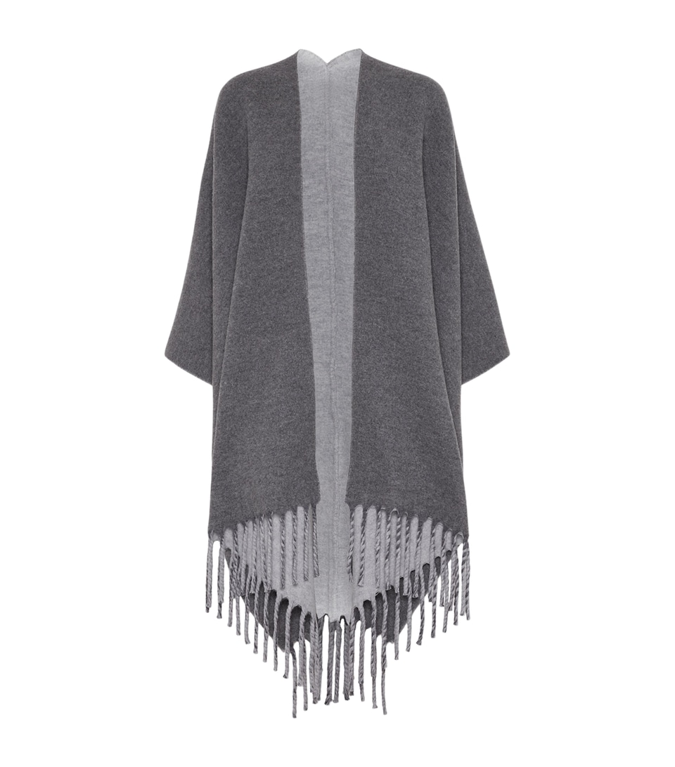Wool-Cashmere Reversible Poncho