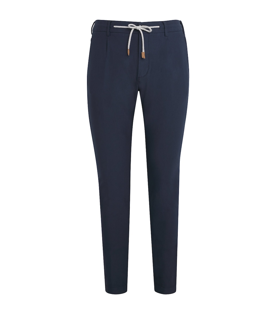 Cotton-Blend Drawstring Trousers