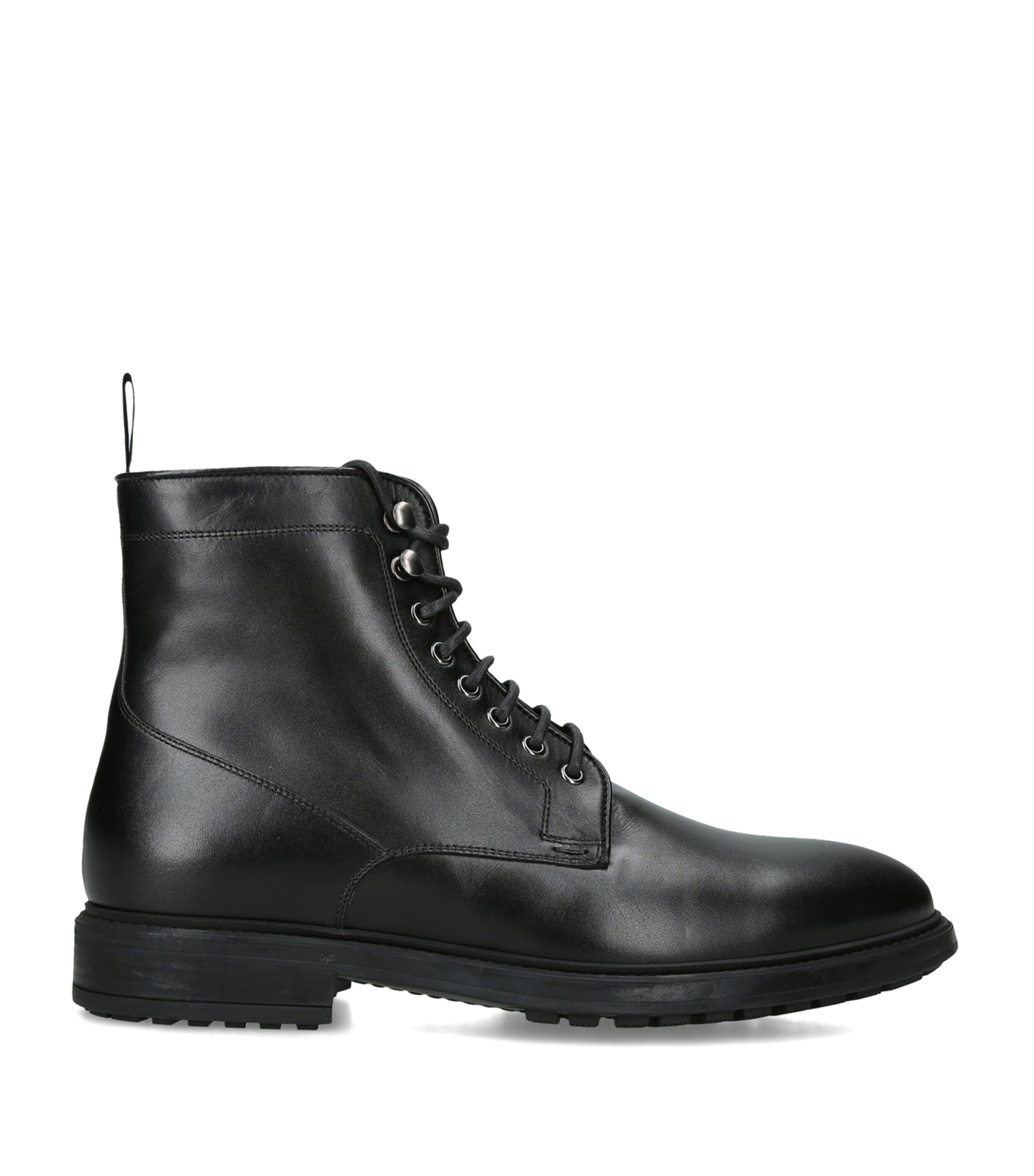 Magnanni Leather Burnished Boots Black