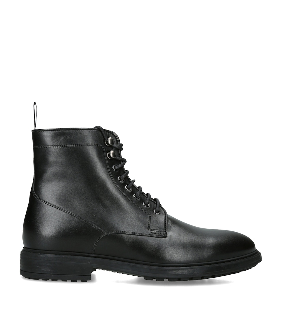 Magnanni Leather Burnished Boots Black