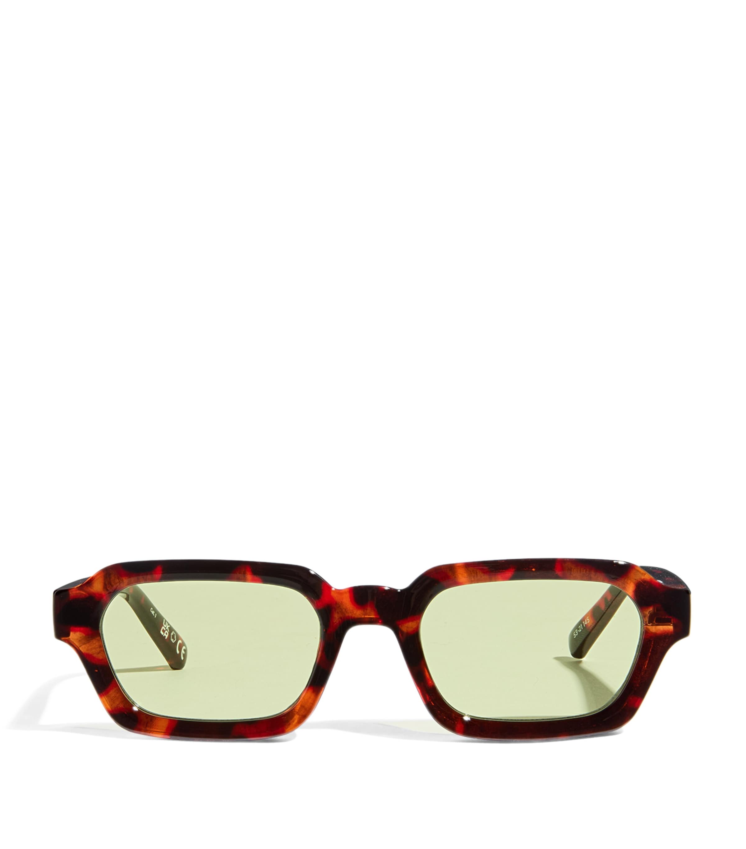 Le Specs Tension Rectangle Sunglasses Tortmoss Mono