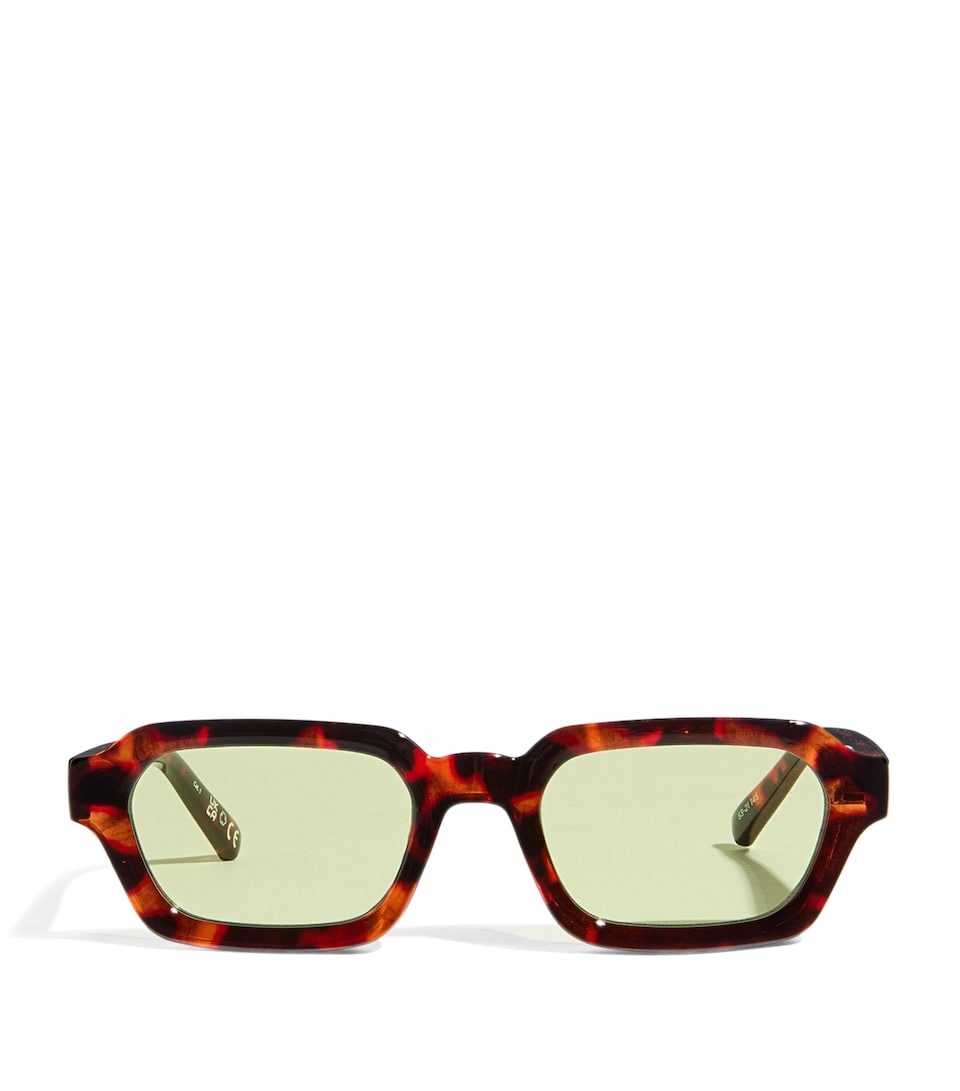 Le Specs Tension Rectangle Sunglasses Tortmoss Mono