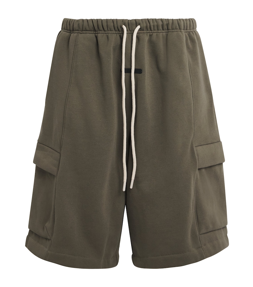 FEAR OF GOD ESSENTIALS Mens Cargo Basketball Shorts Moss